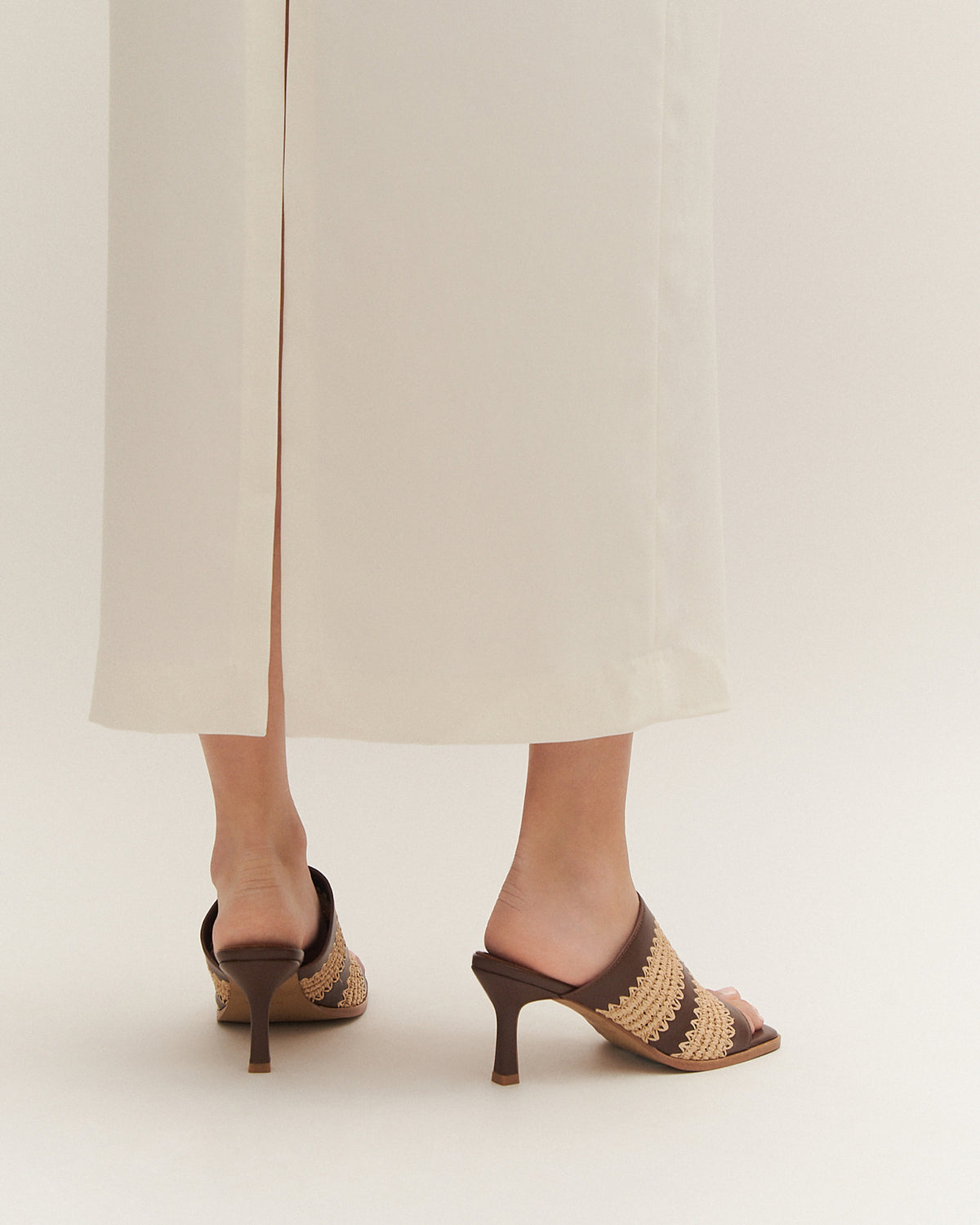 KEATING MID HEEL SANDALS PECAN LEATHER