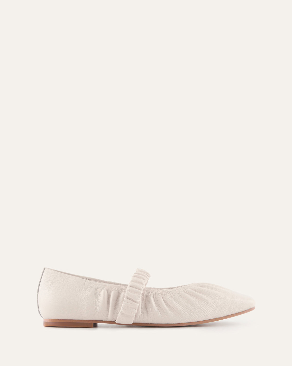 KEELY BALLET FLATS OFF WHITE LEATHER