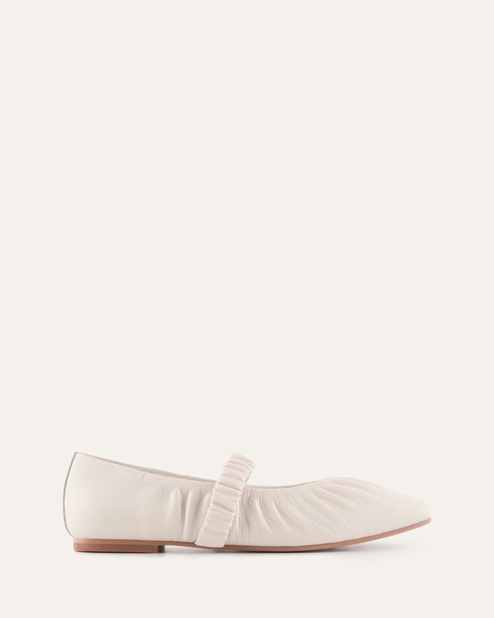 KEELY BALLET FLATS OFF WHITE LEATHER image