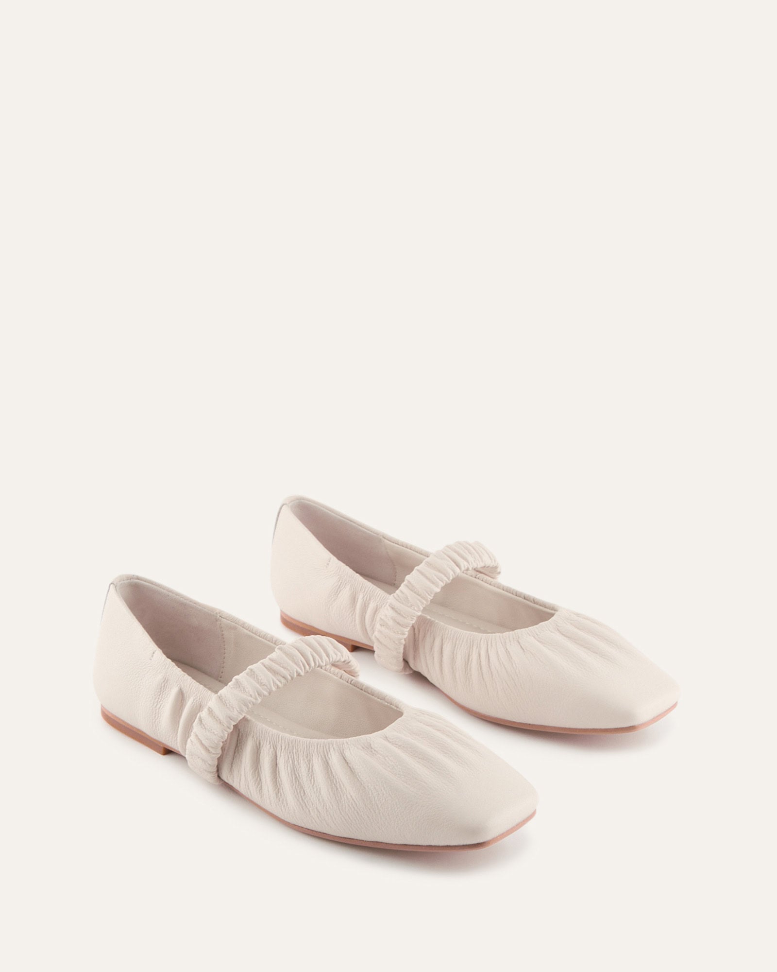 KEELY BALLET FLATS OFF WHITE LEATHER image
