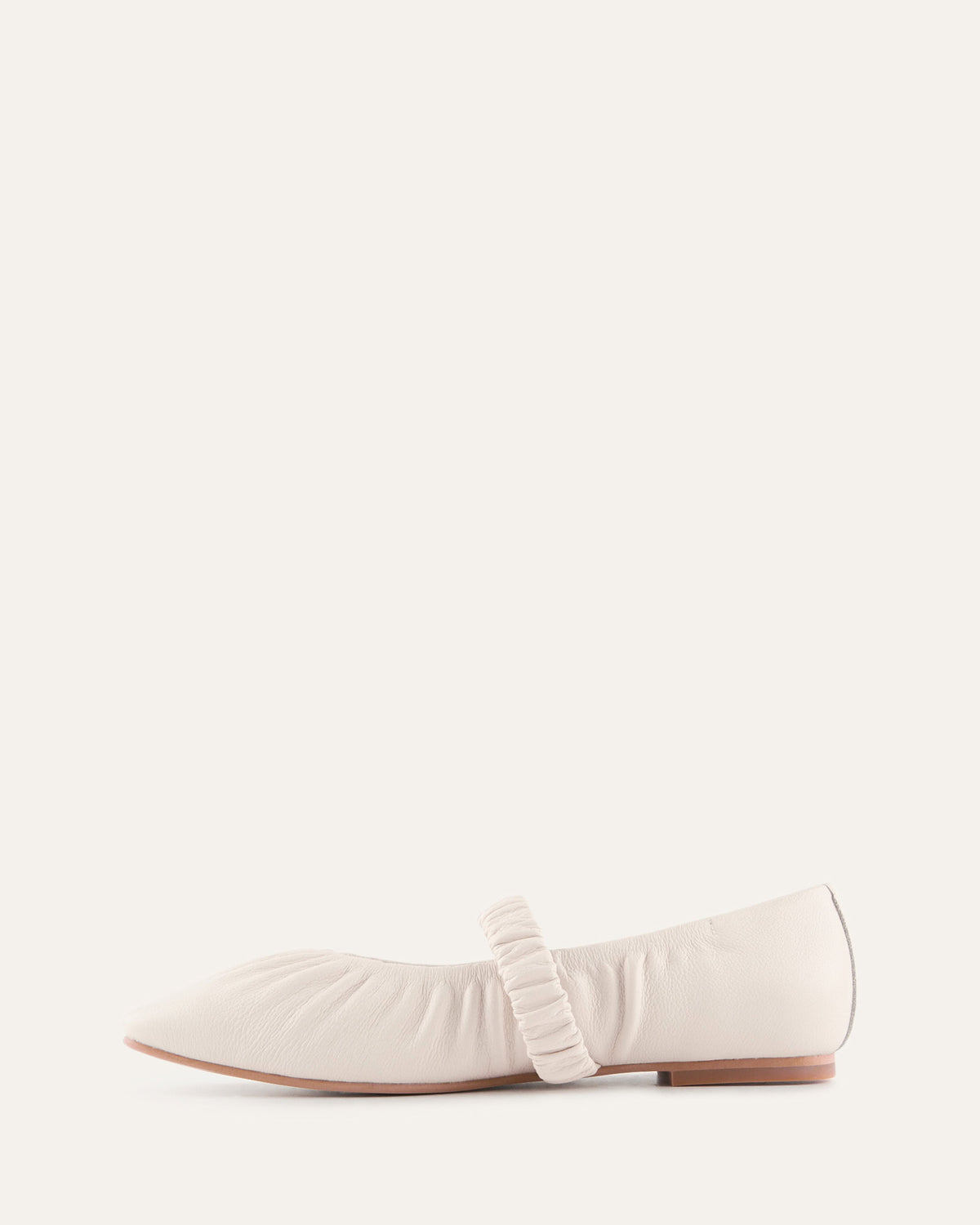 KEELY BALLET FLATS OFF WHITE LEATHER