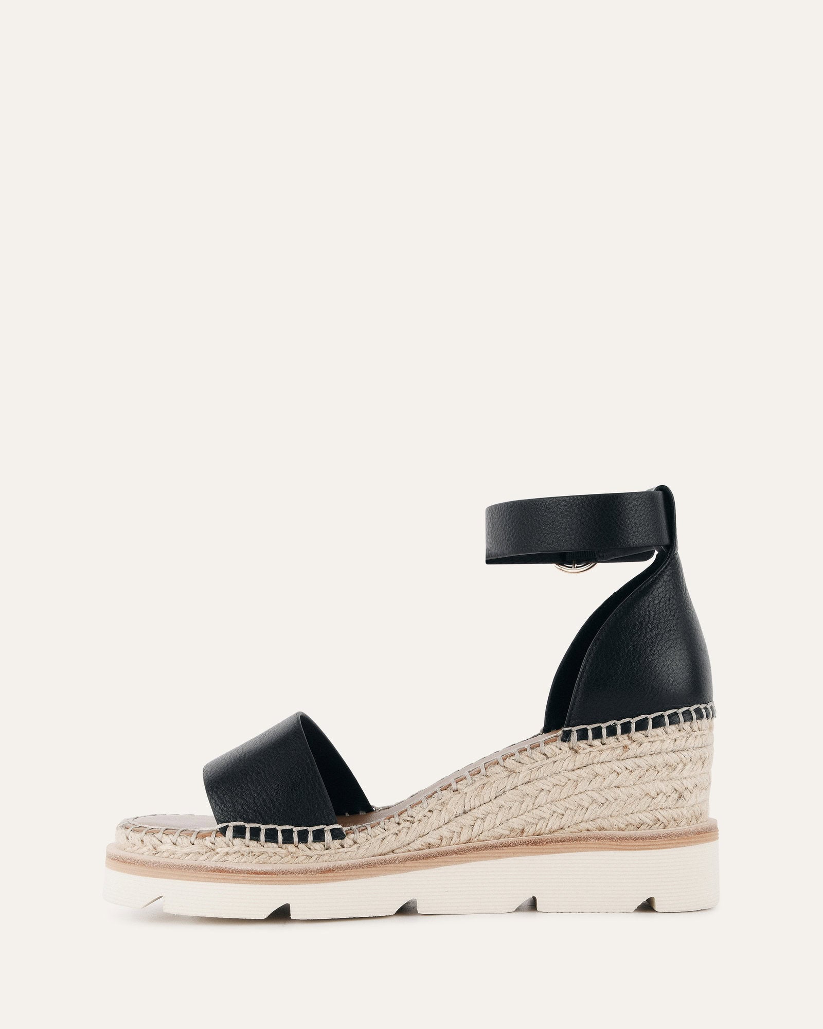 KELLY MID HEEL WEDGES BLACK WHITE image