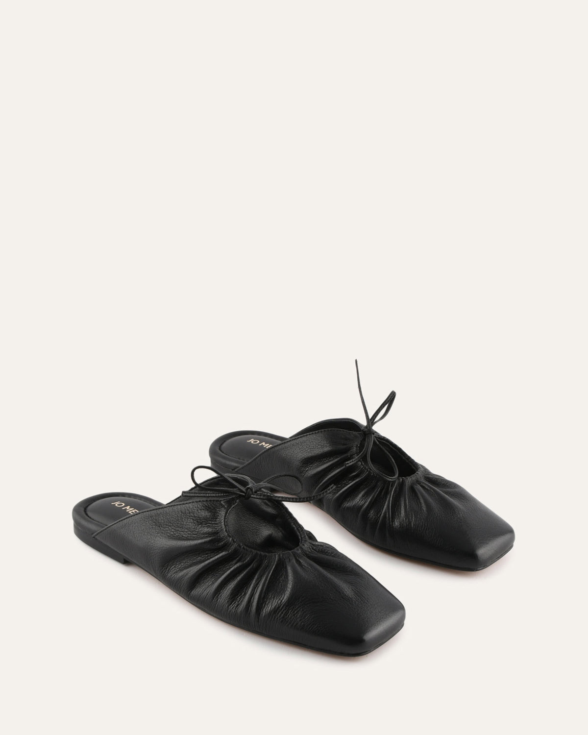 KEVA CASUAL FLATS BLACK LEATHER