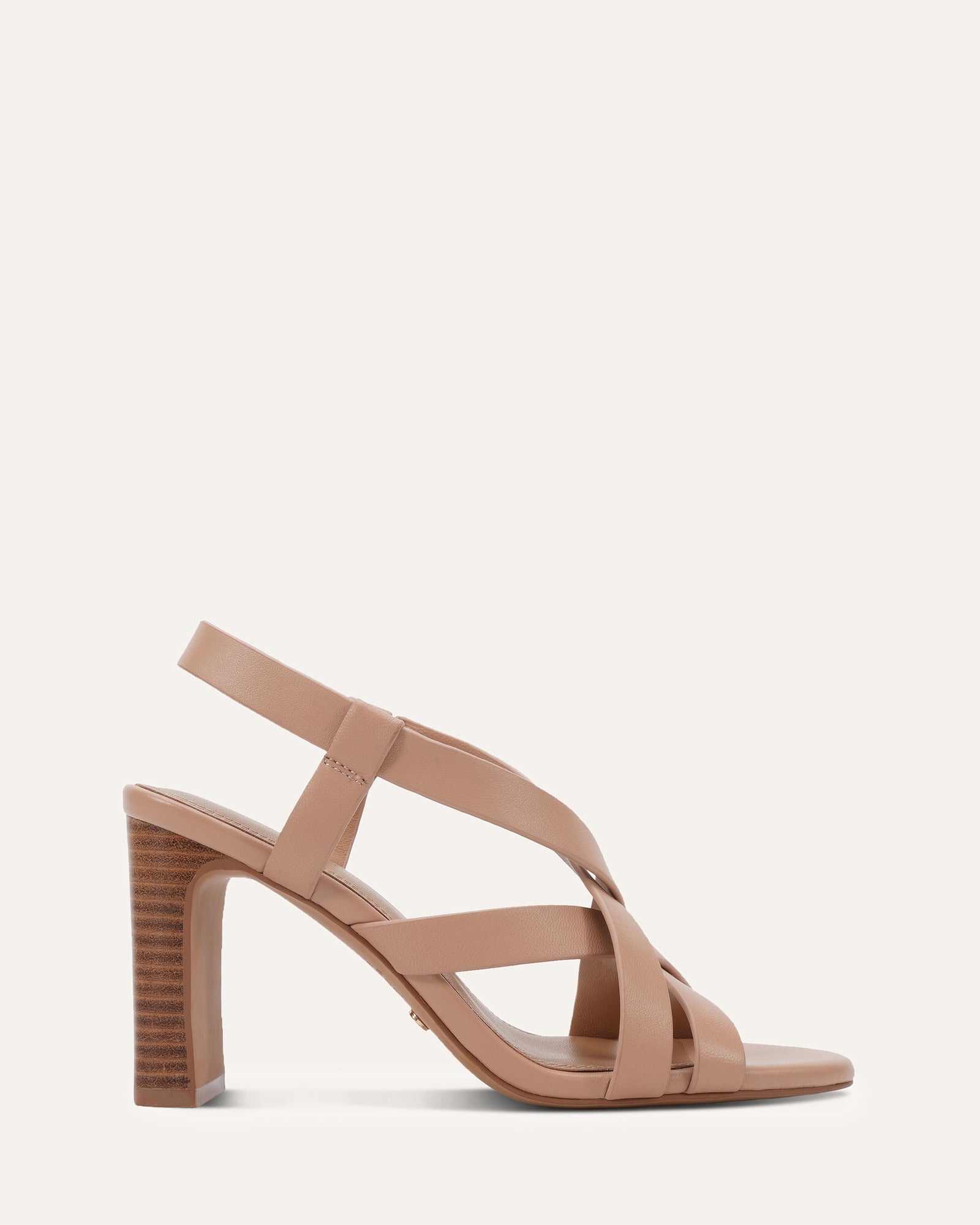 KHAI HIGH SANDALS ALMOND LEATHER