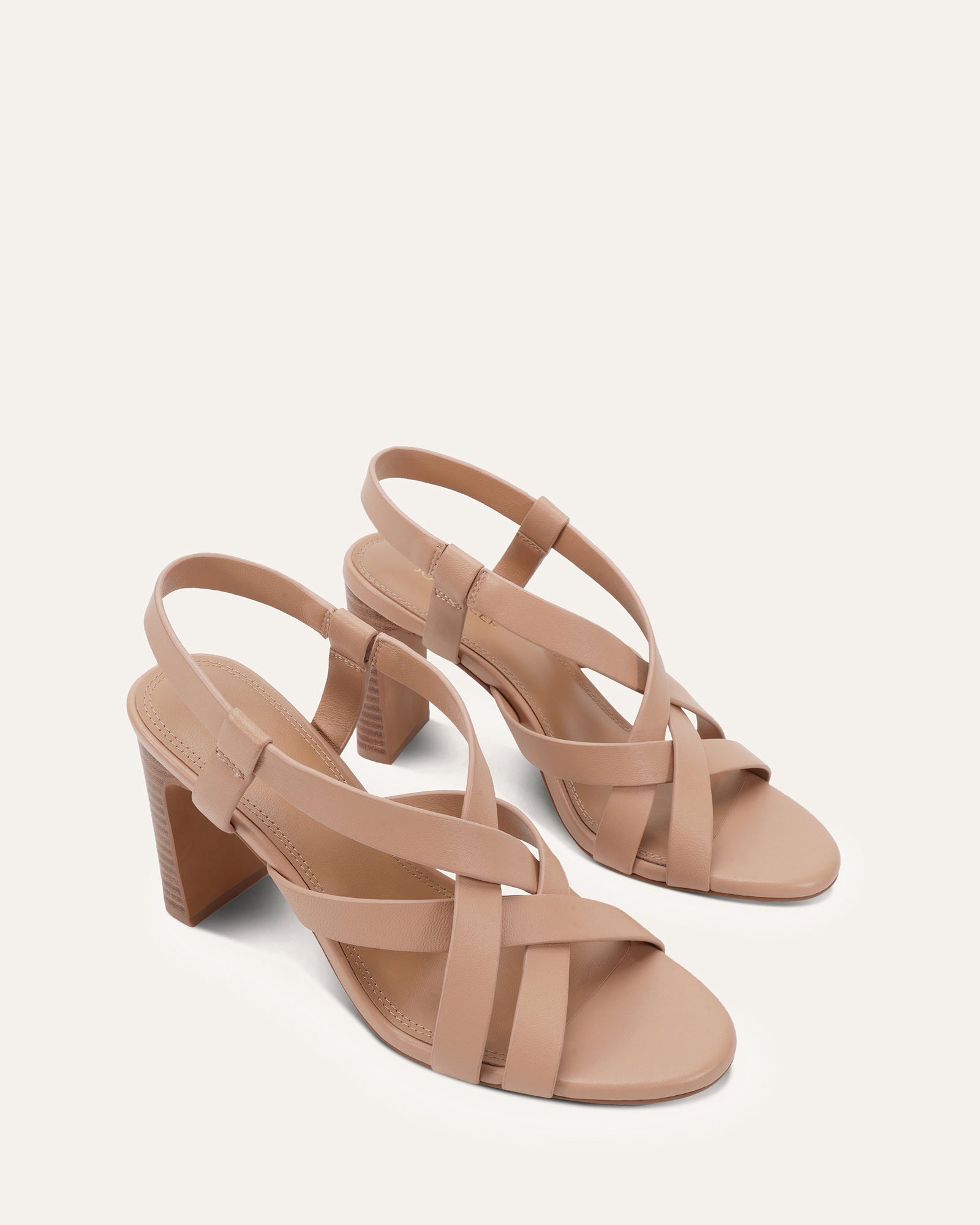 KHAI HIGH SANDALS ALMOND LEATHER image