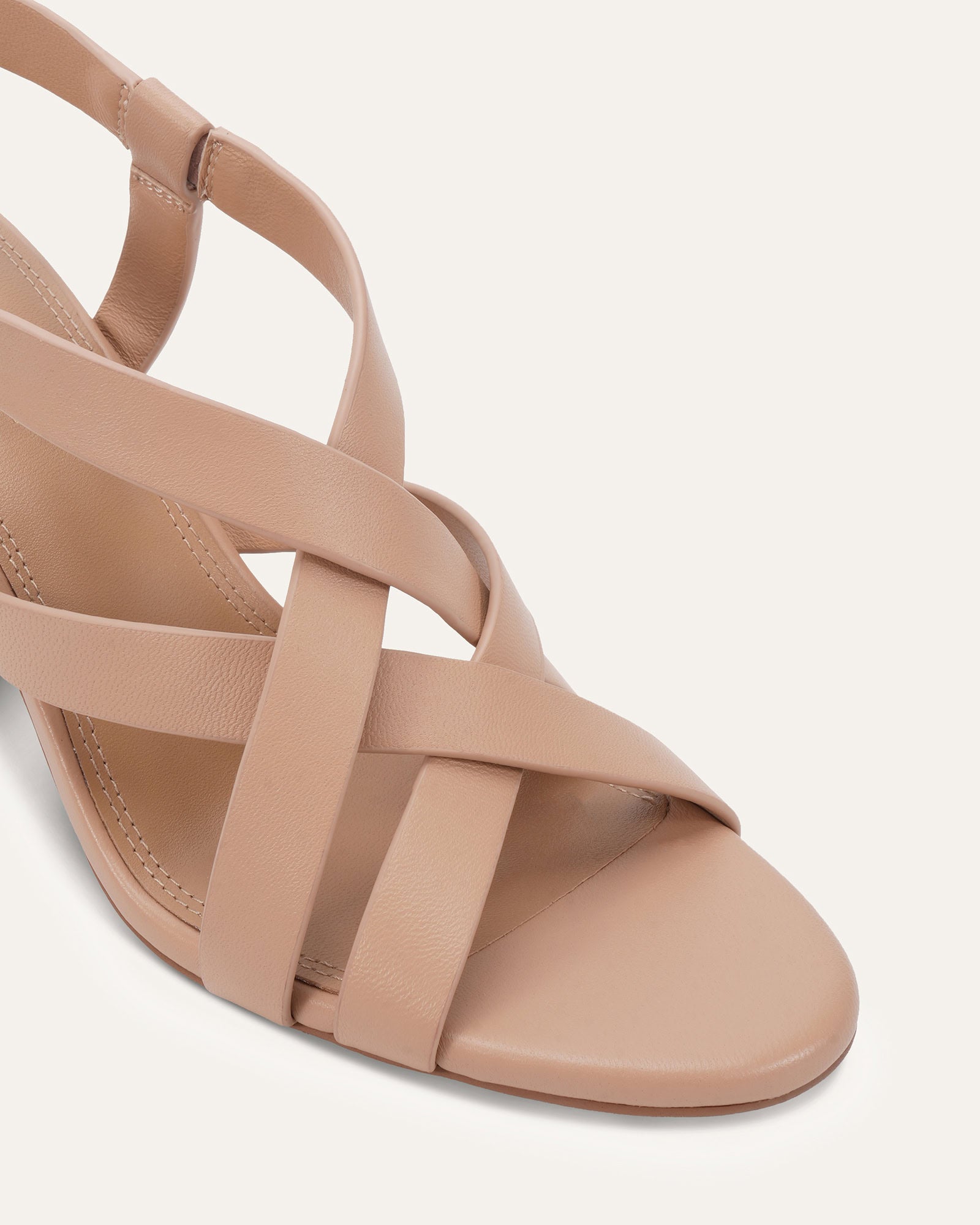 KHAI HIGH SANDALS ALMOND LEATHER image