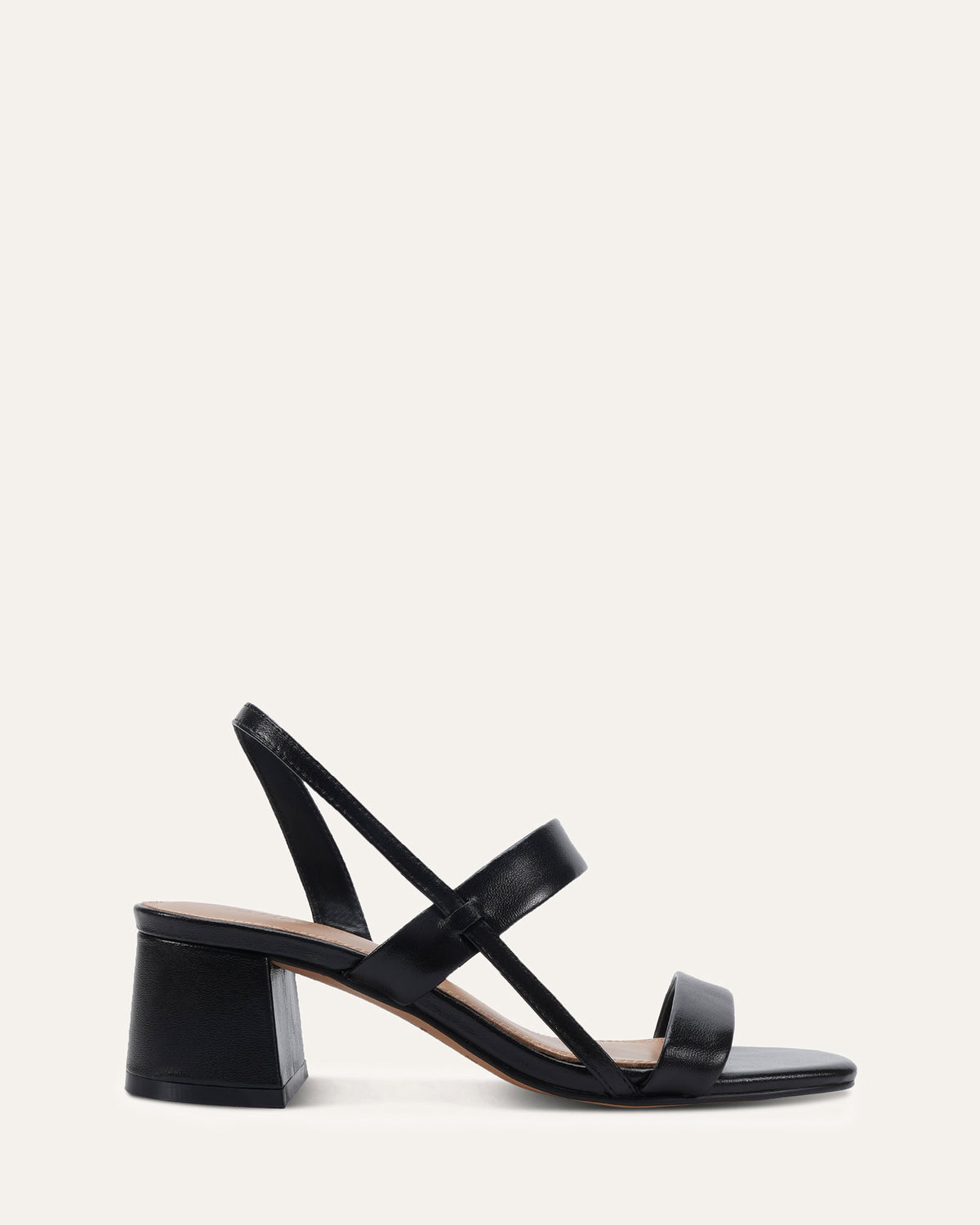 KIMBA MID SANDALS BLACK LEATHER