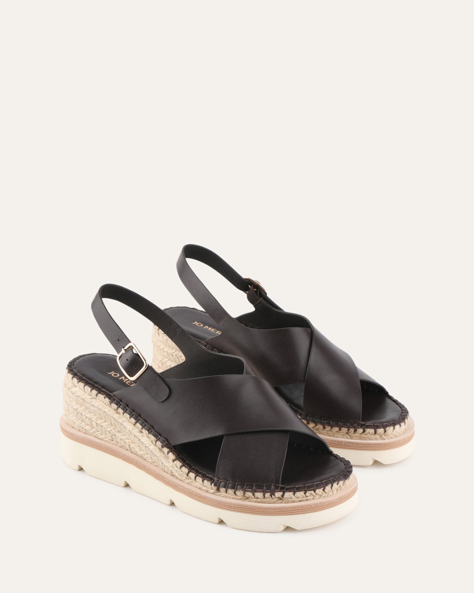 KIMBERLEY MID WEDGE SANDALS BITTER CHOC LEATHER image