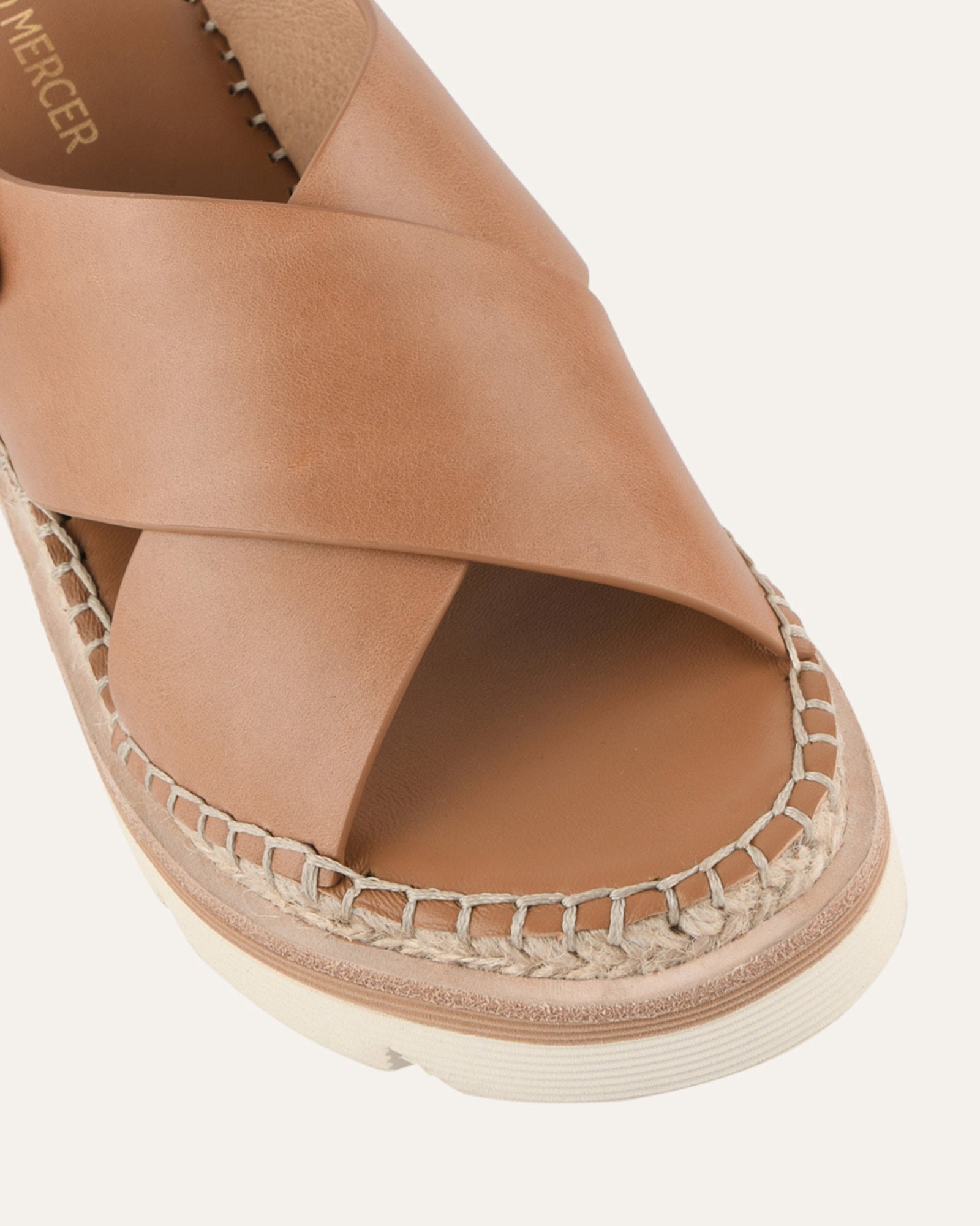 KIMBERLEY MID WEDGE SANDALS TAN LEATHER image