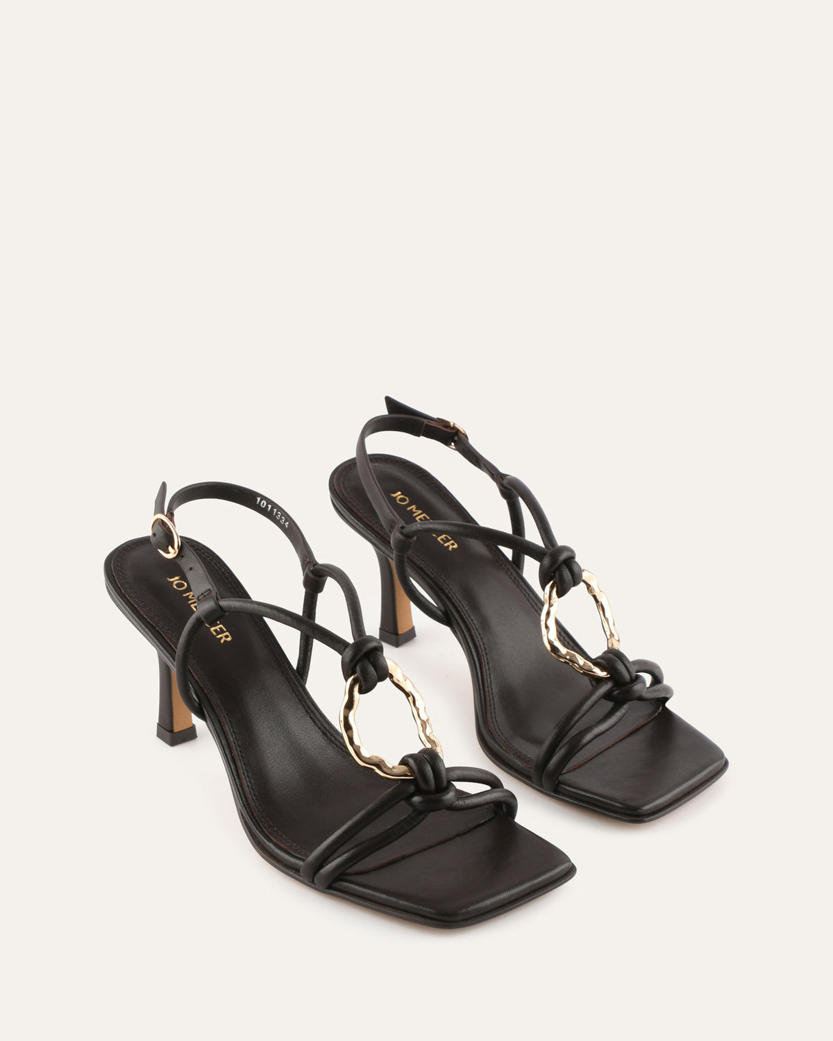 KNIGHT MID HEEL SANDALS BITTER CHOC LEATHER