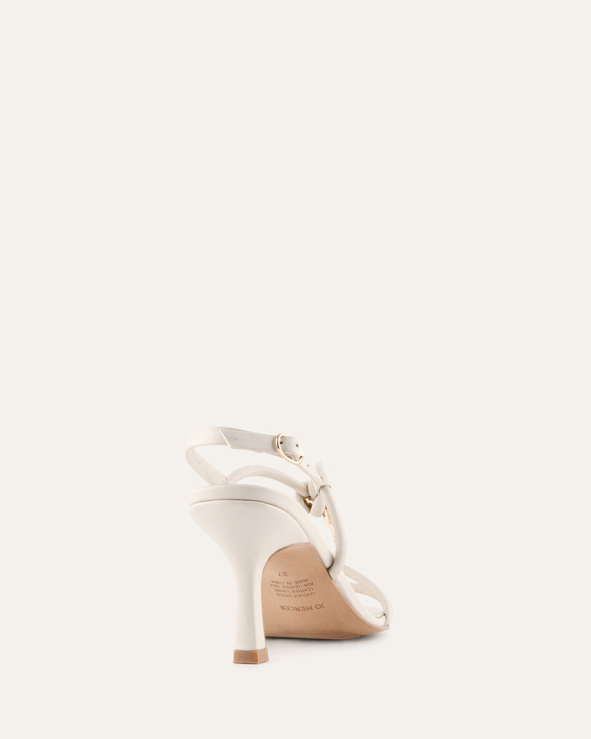KNIGHT MID HEEL SANDALS OFF WHITE LEATHER