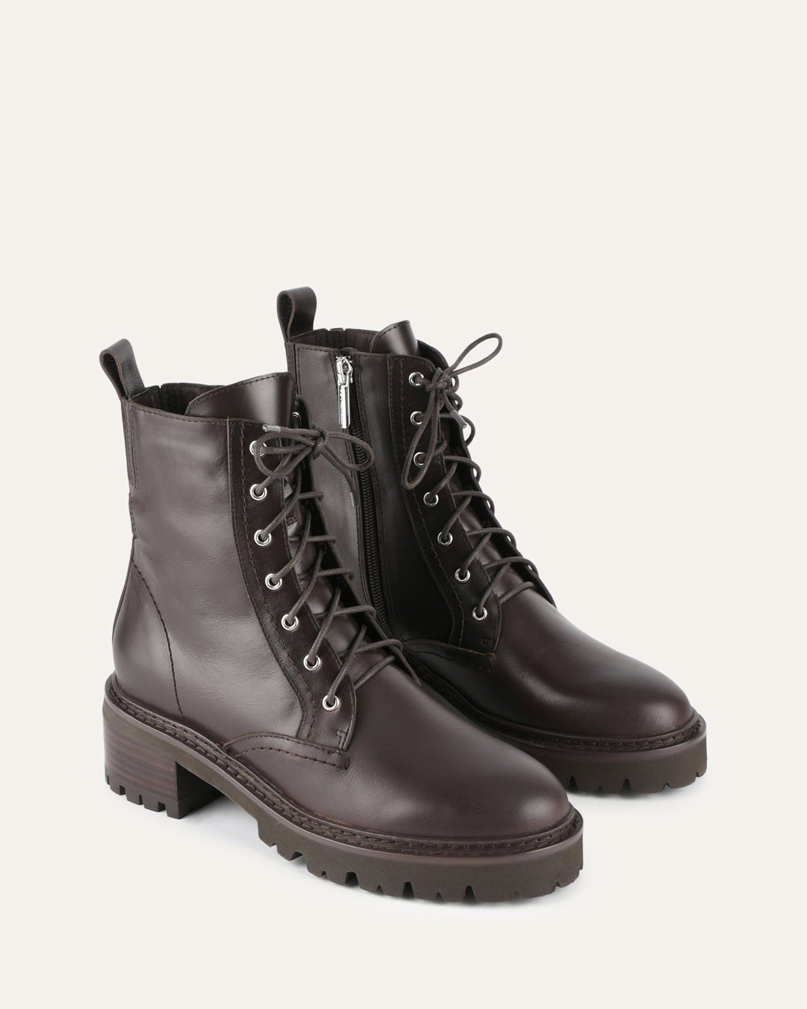 KODA FLAT ANKLE BOOTS CACAO LEATHER image