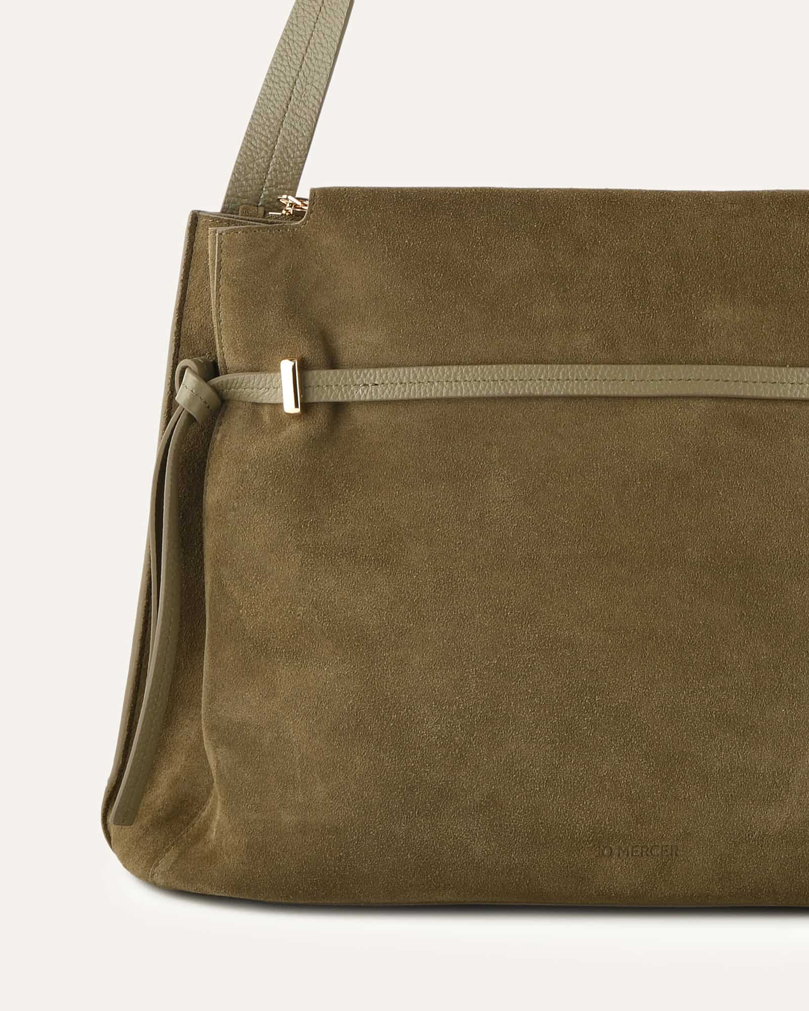 KORA TOTE BAG OLIVE SUEDE image