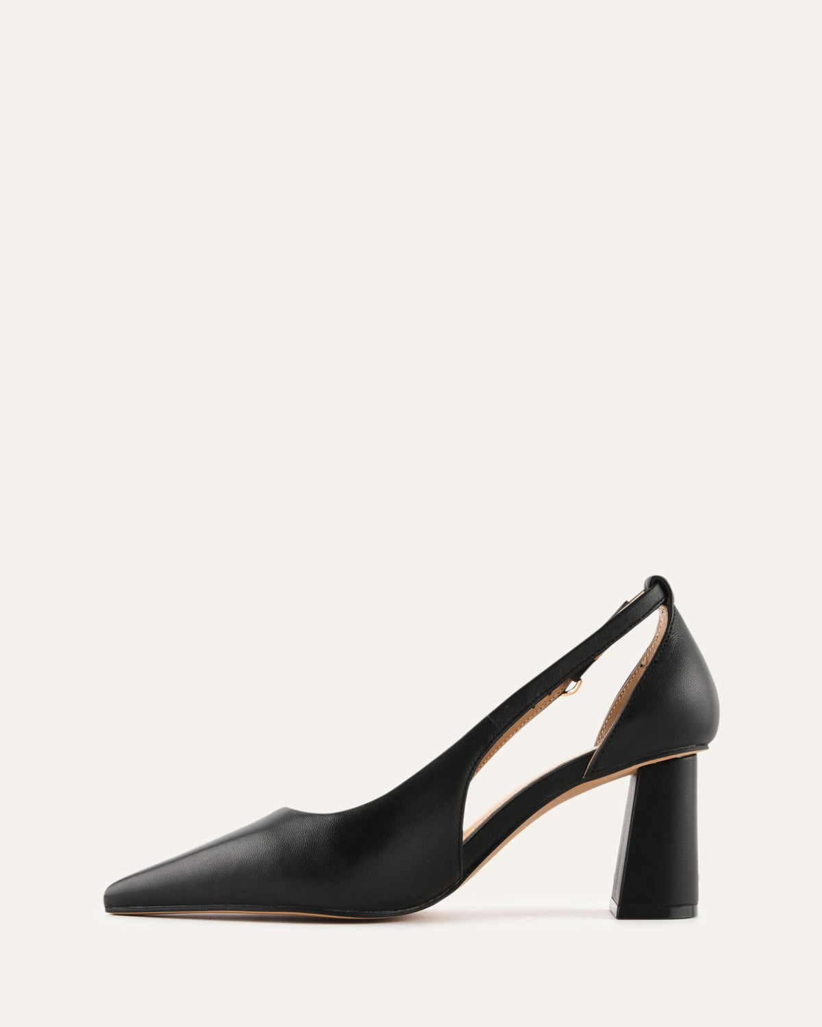 LAINEY MID HEELS BLACK LEATHER