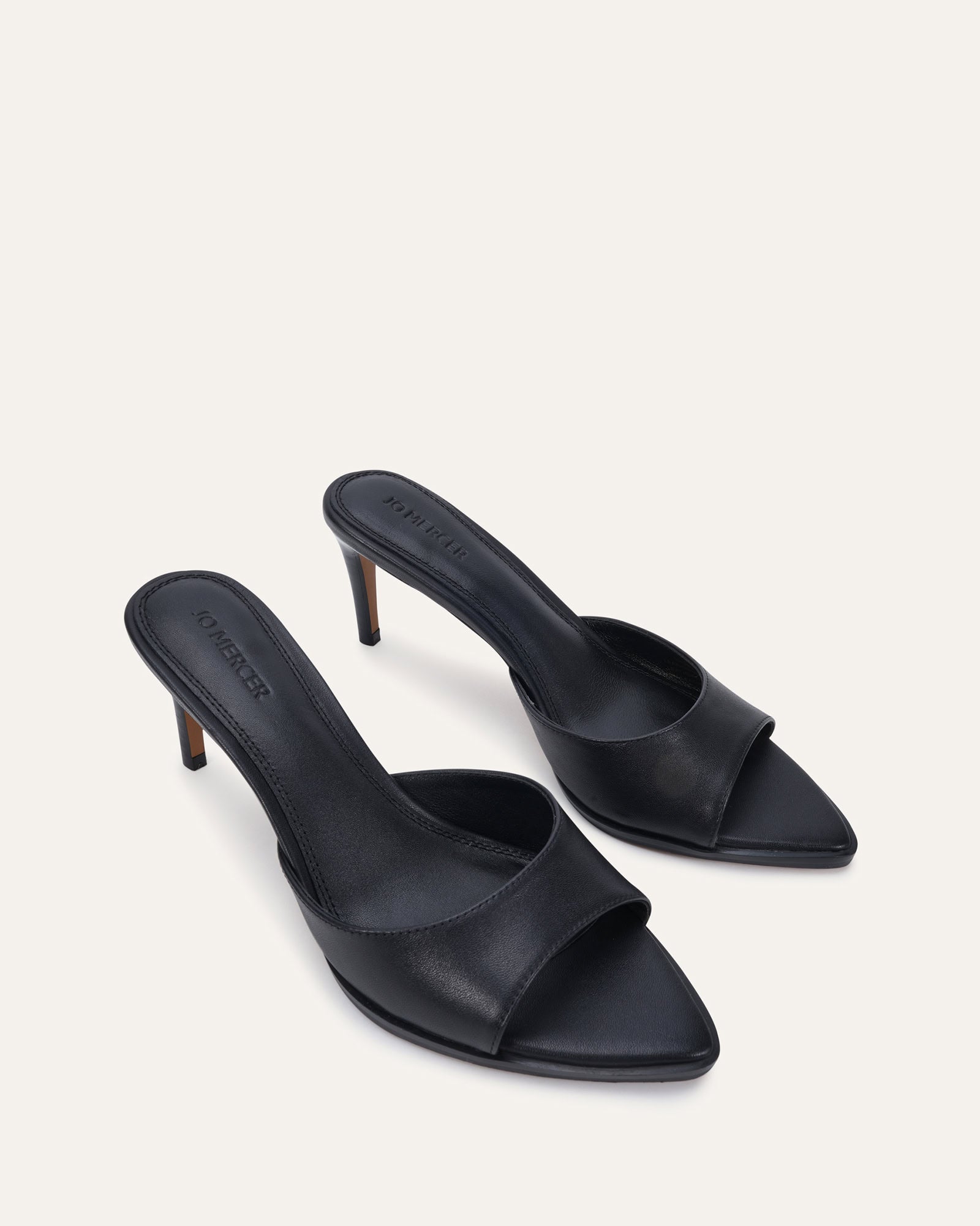 LEE MID HEEL SANDALS BLACK LEATHER image