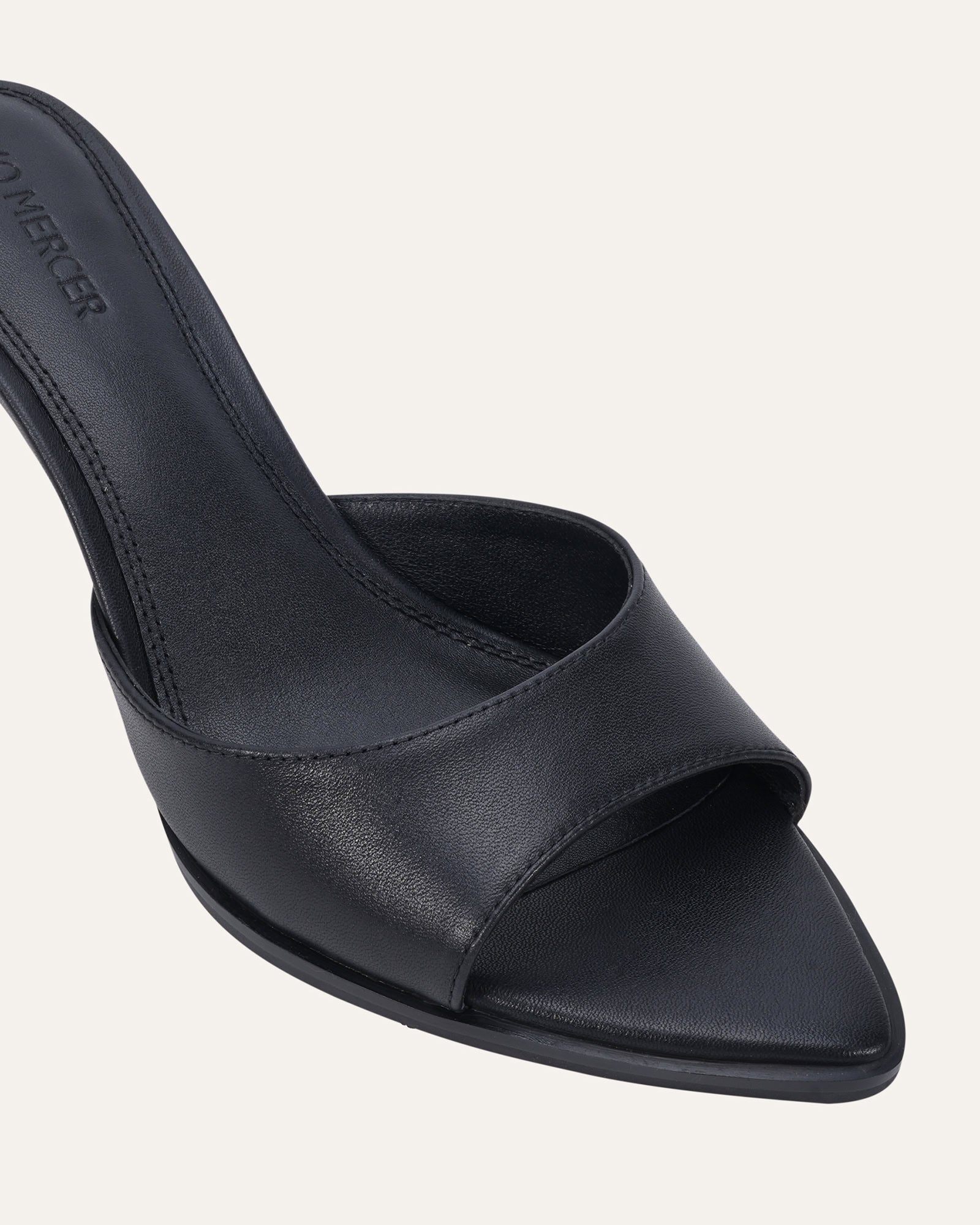 LEE MID HEEL SANDALS BLACK LEATHER image