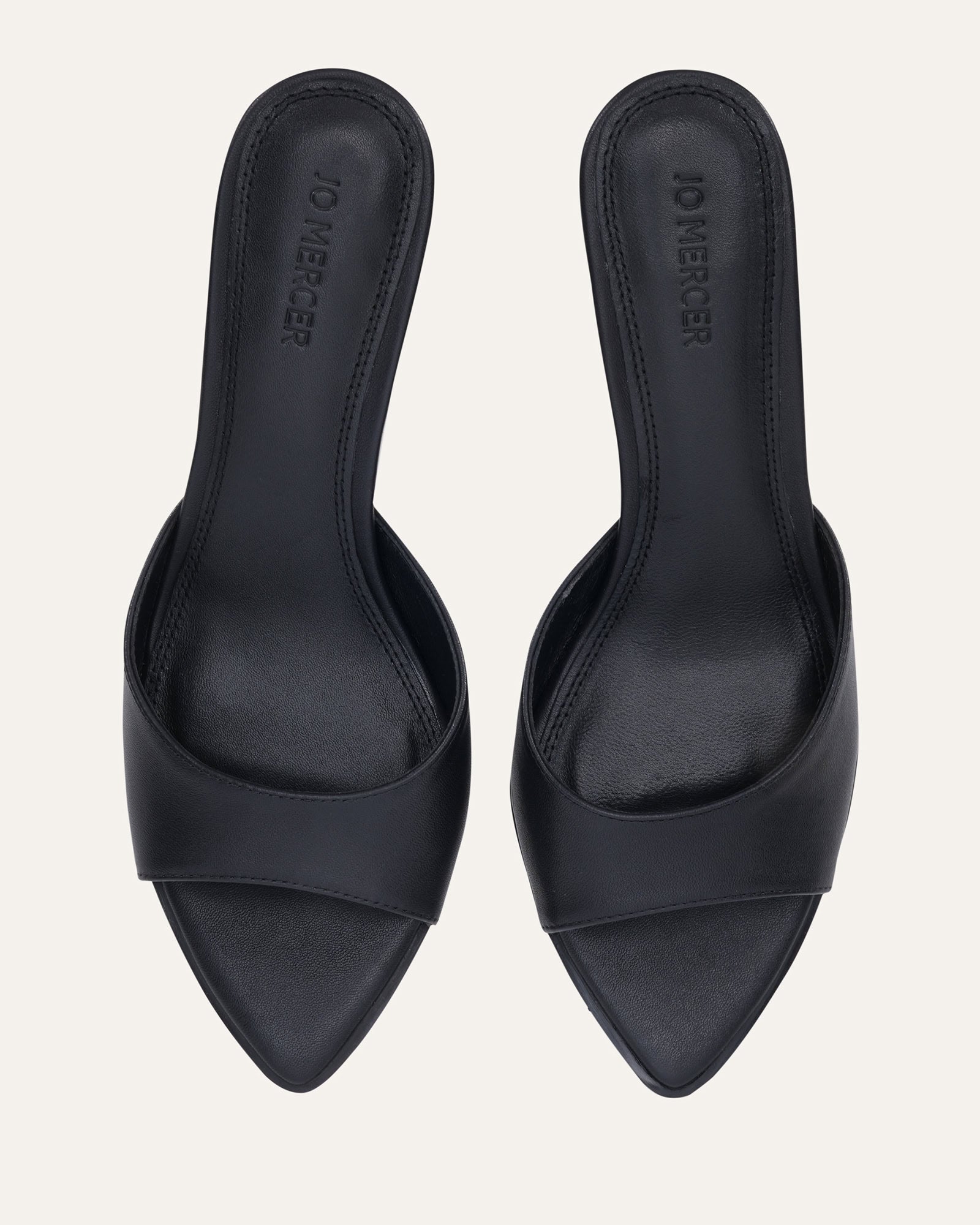 LEE MID HEEL SANDALS BLACK LEATHER image