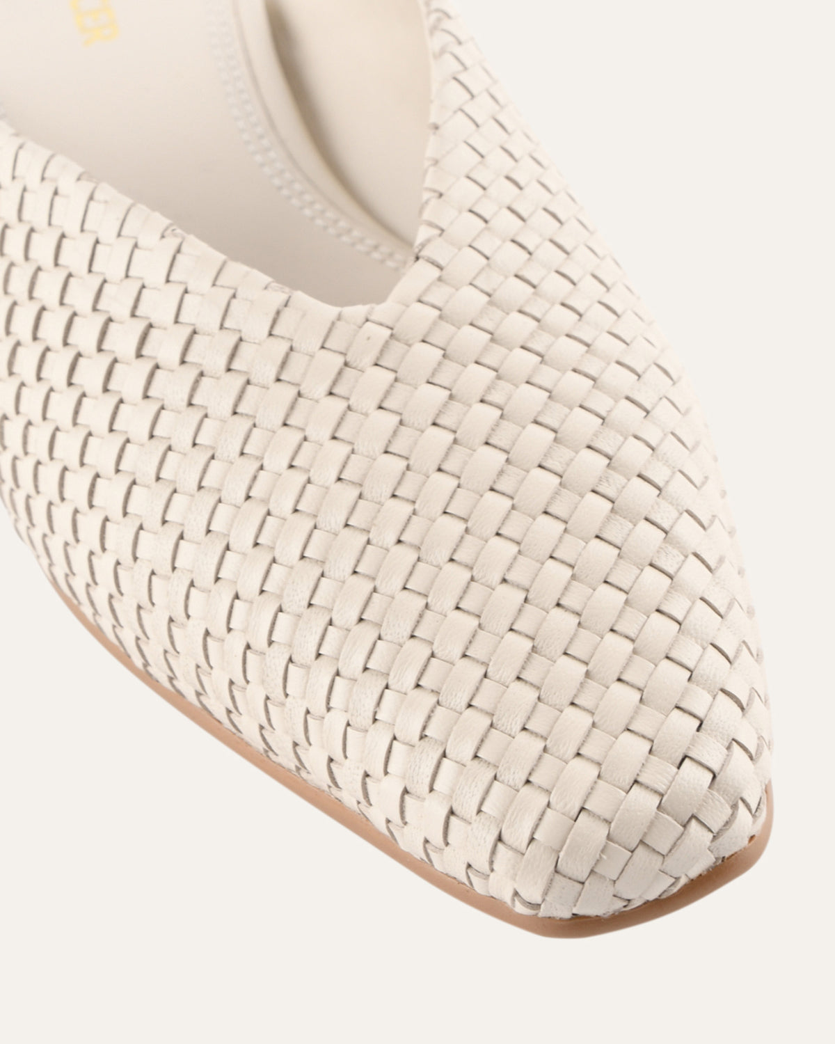 LENA DRESS FLATS OFF WHITE LEATHER