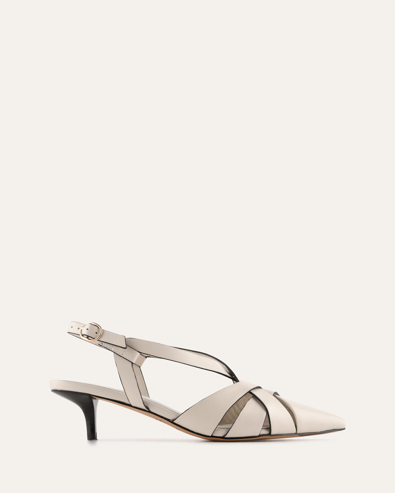 LISANDRA LOW HEELS MILK WHITE LEATHER image