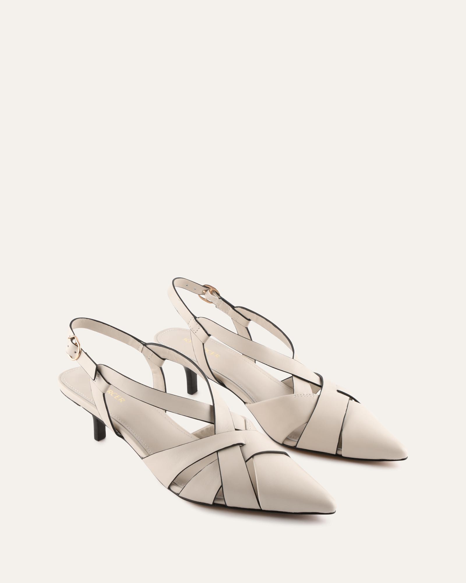 LISANDRA LOW HEELS MILK WHITE LEATHER image