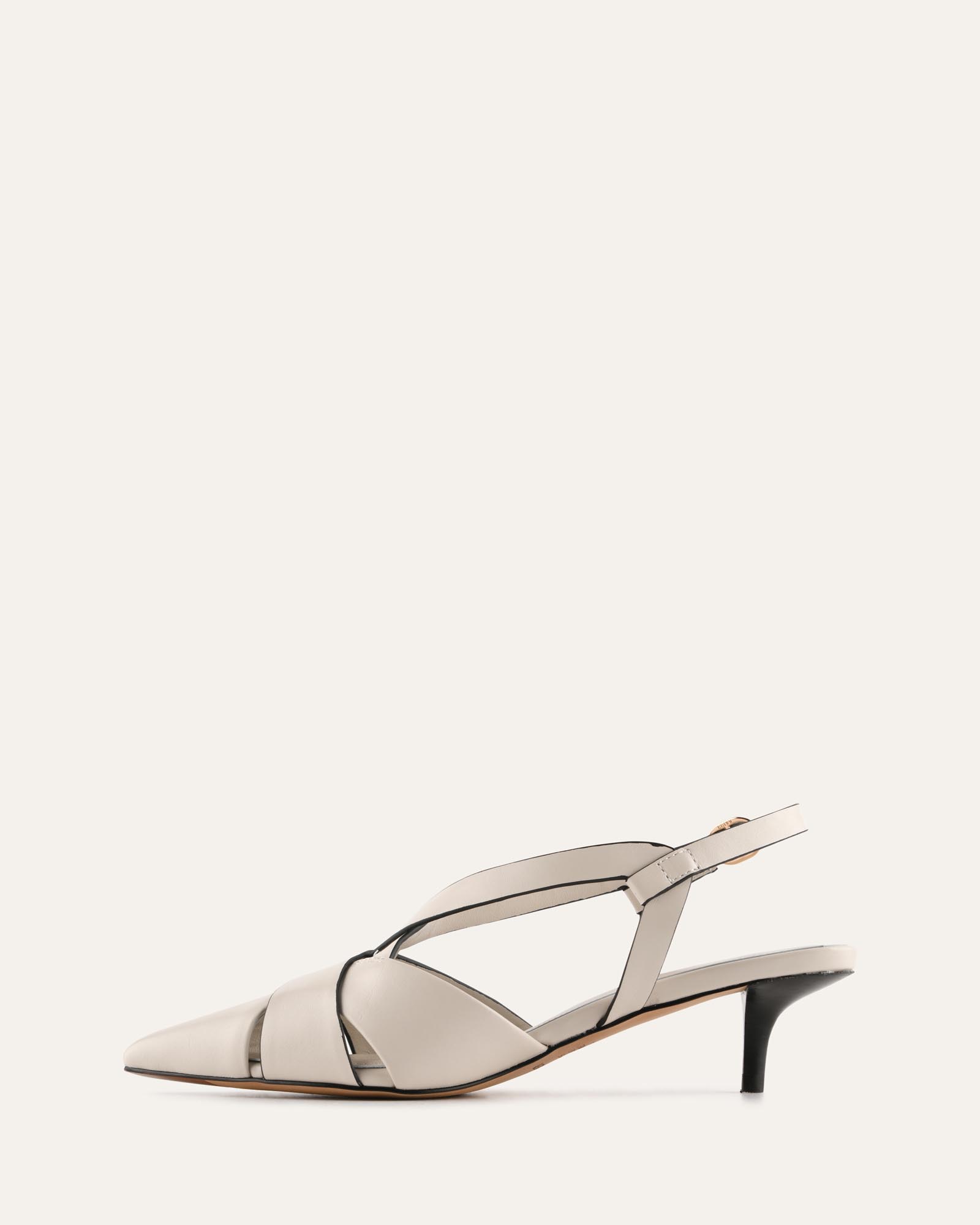 LISANDRA LOW HEELS MILK WHITE LEATHER image