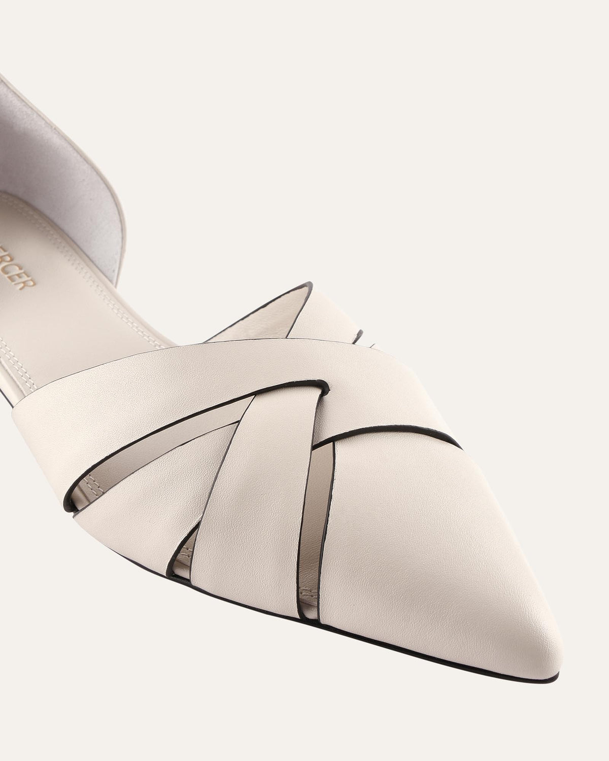 LIZZIE DRESS FLATS MILK WHITE LEATHER