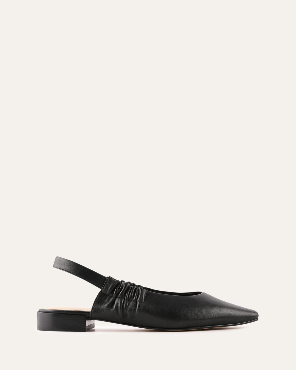 LOGAN DRESS FLATS BLACK LEATHER