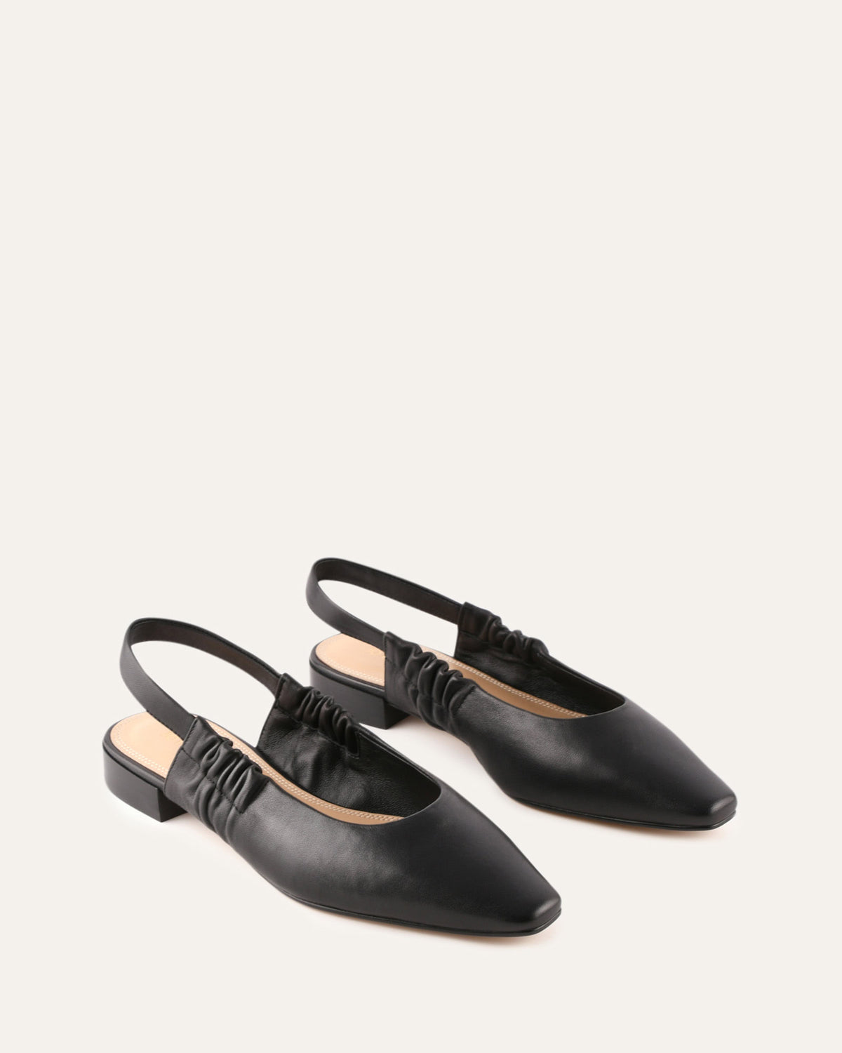 LOGAN DRESS FLATS BLACK LEATHER