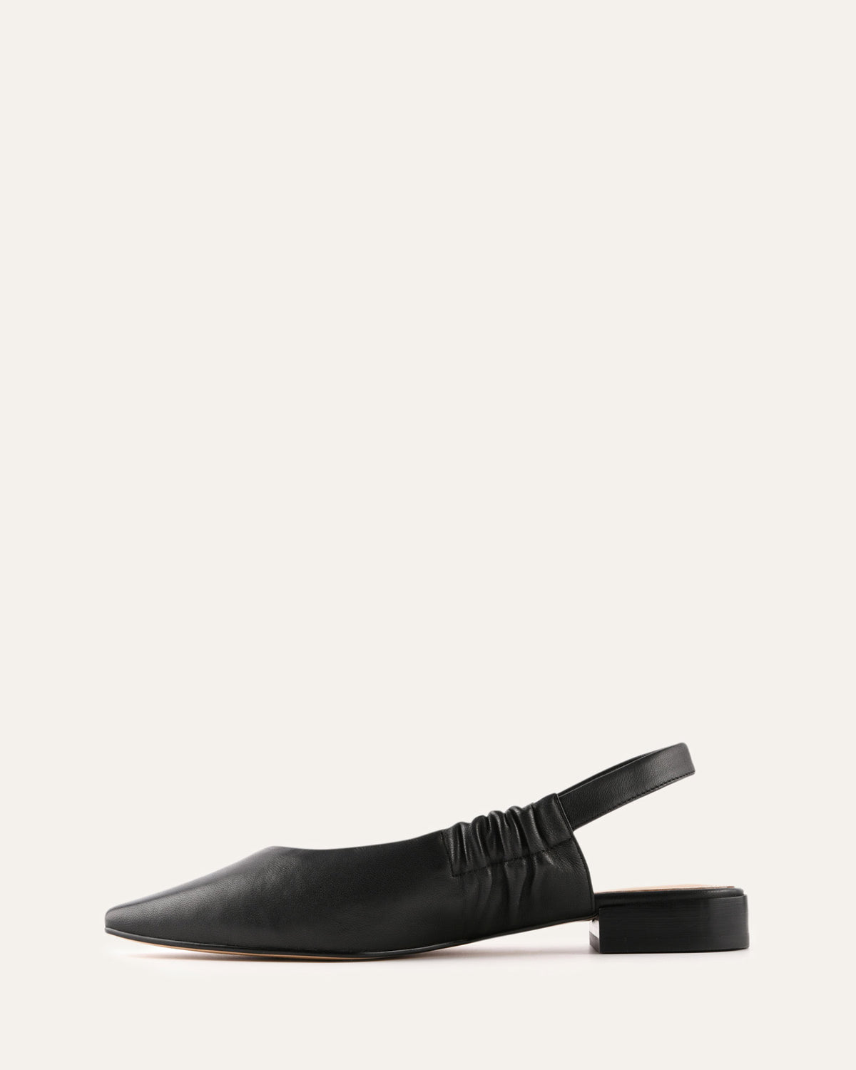 LOGAN DRESS FLATS BLACK LEATHER