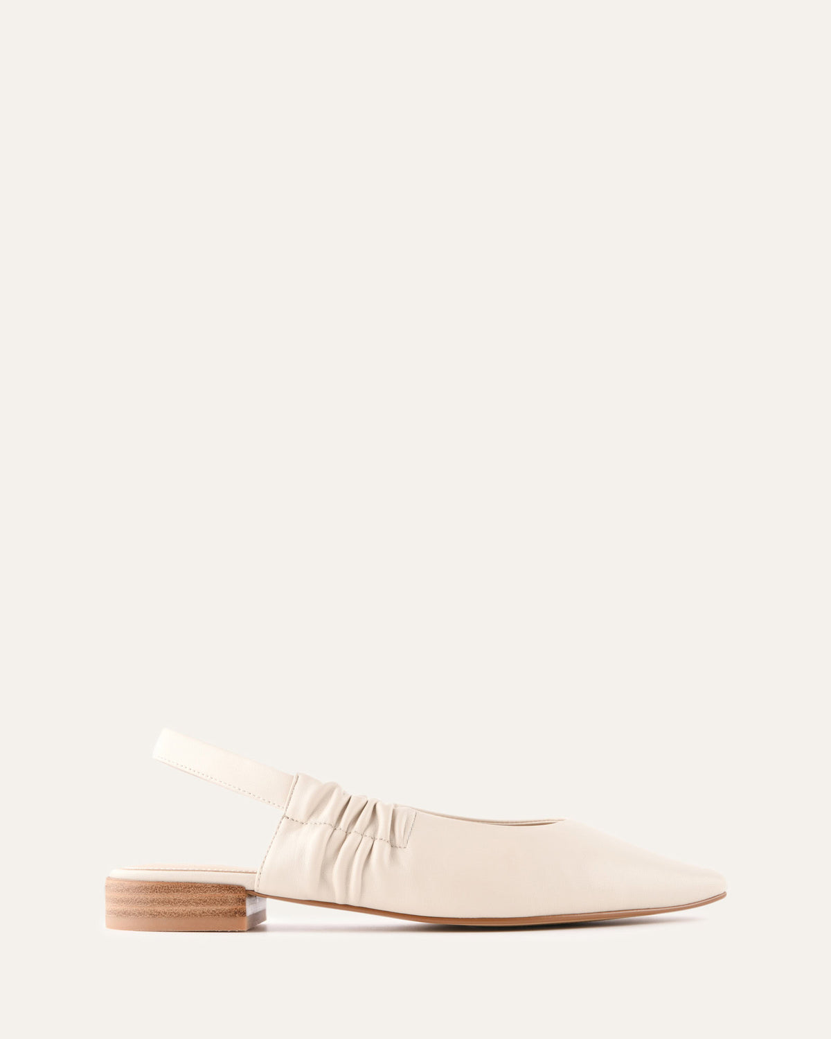LOGAN DRESS FLATS OFF WHITE LEATHER