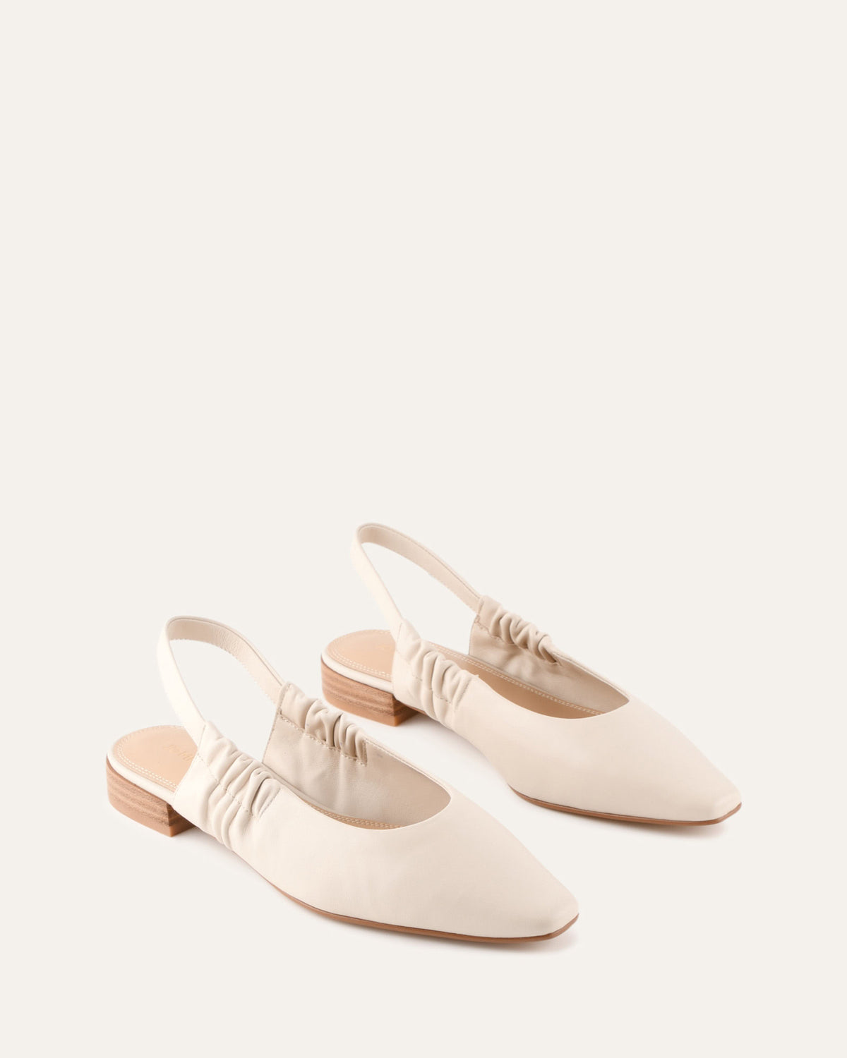 LOGAN DRESS FLATS OFF WHITE LEATHER