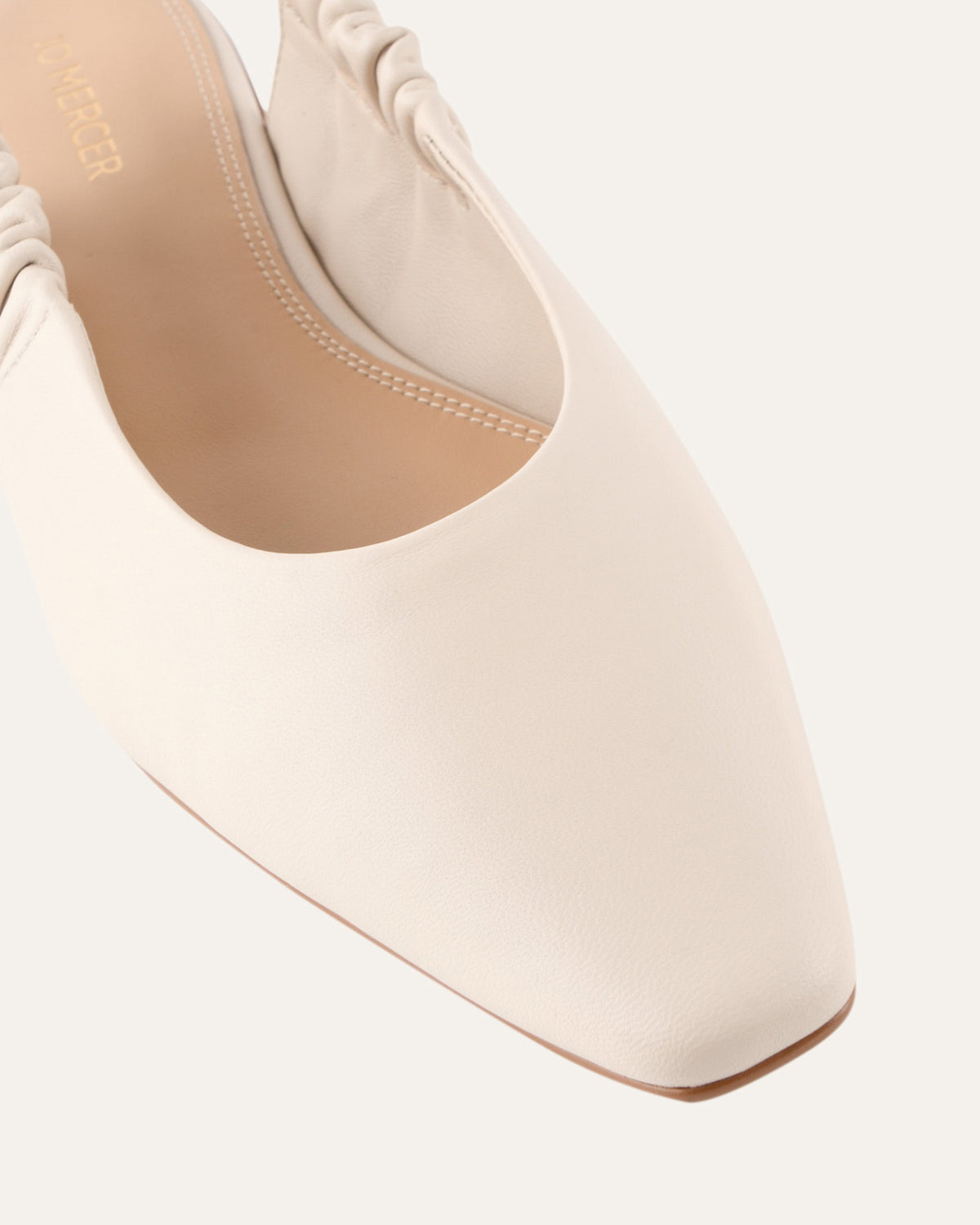 LOGAN DRESS FLATS OFF WHITE LEATHER