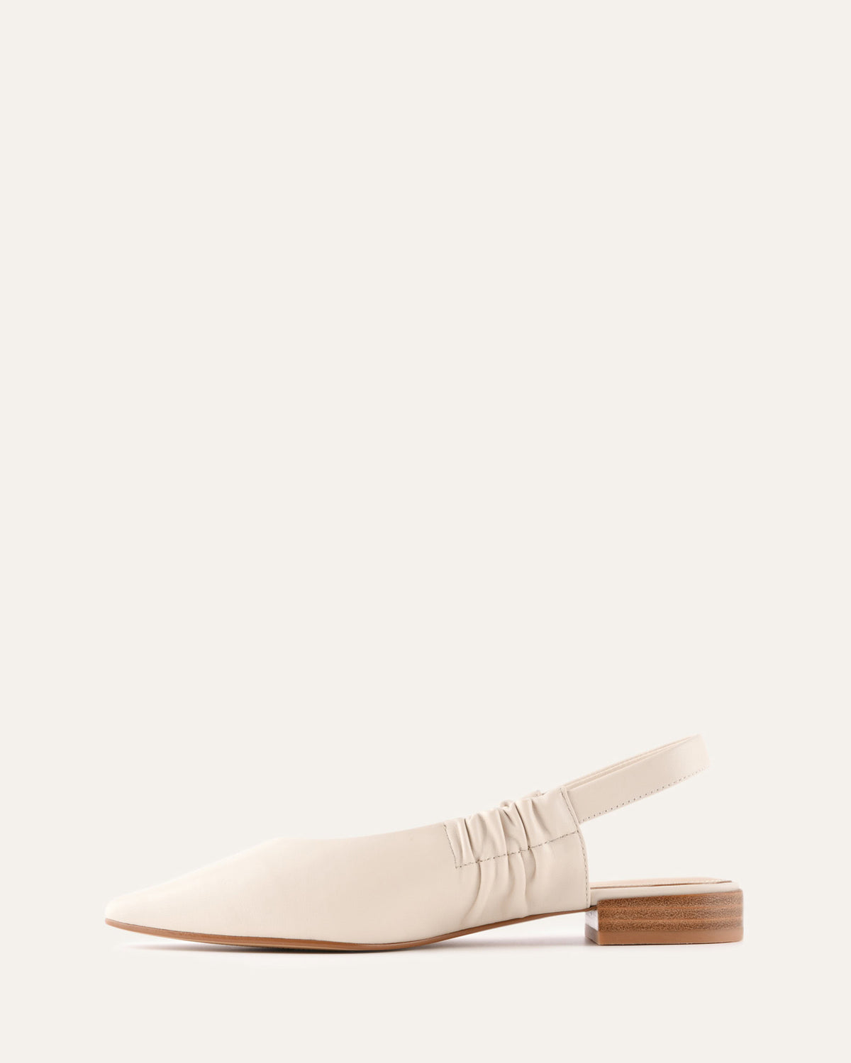 LOGAN DRESS FLATS OFF WHITE LEATHER