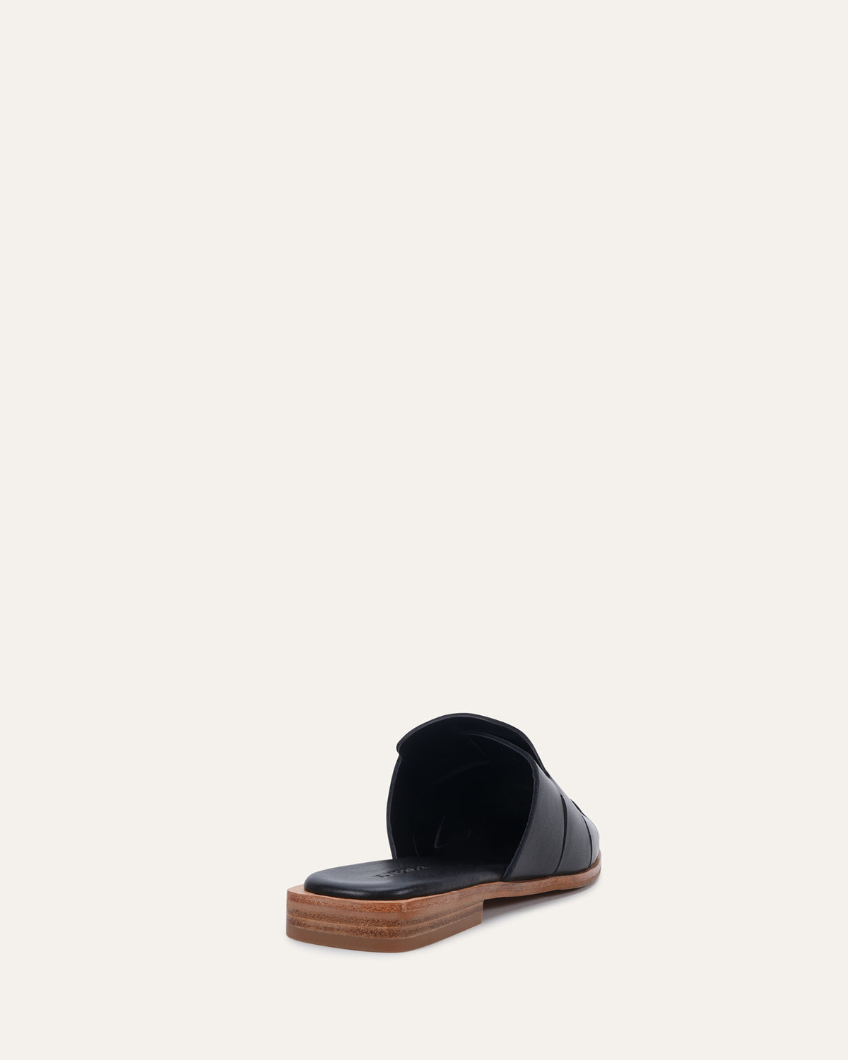 LOPEZ CASUAL SLIDES BLACK LEATHER