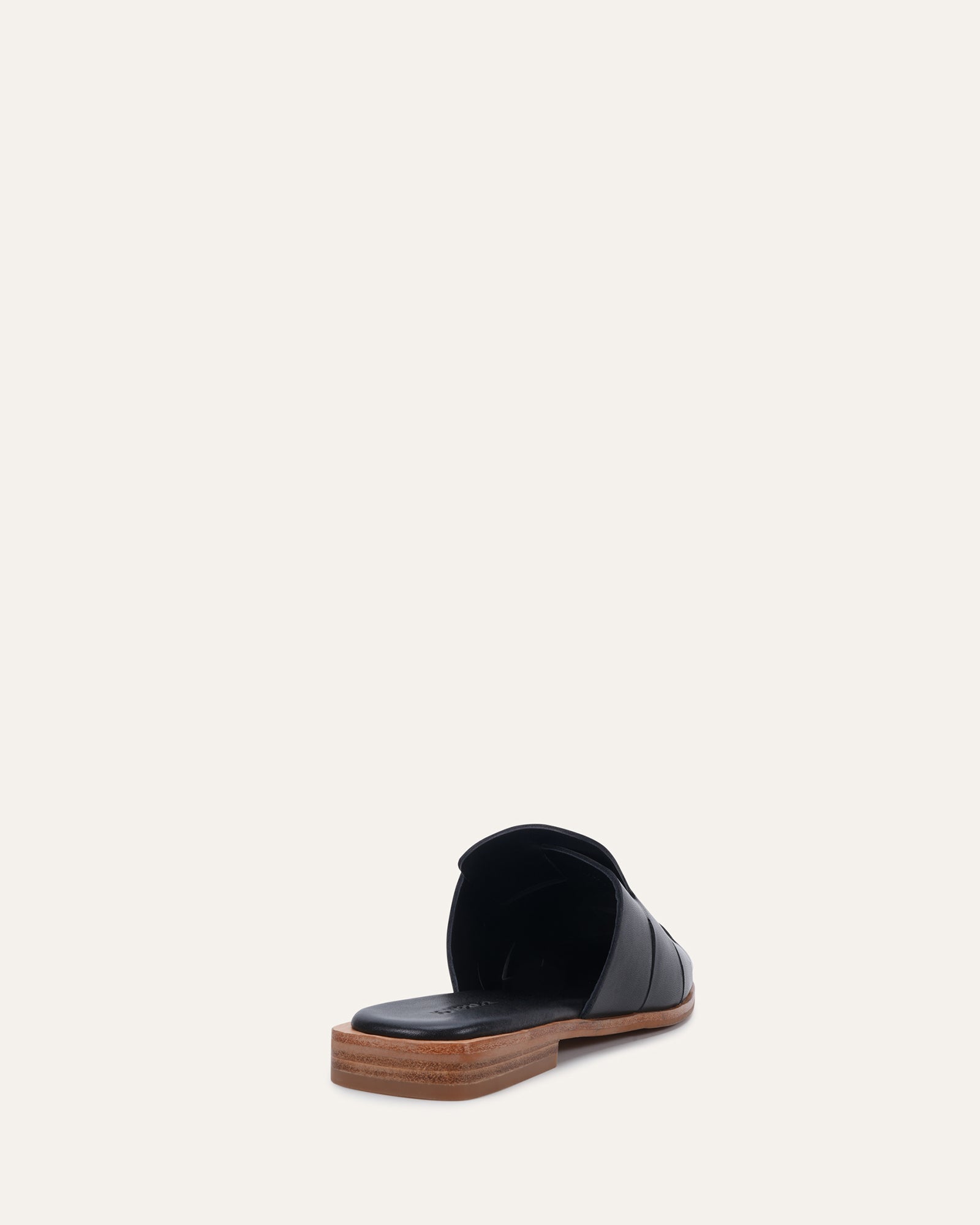 LOPEZ CASUAL SLIDES BLACK LEATHER image