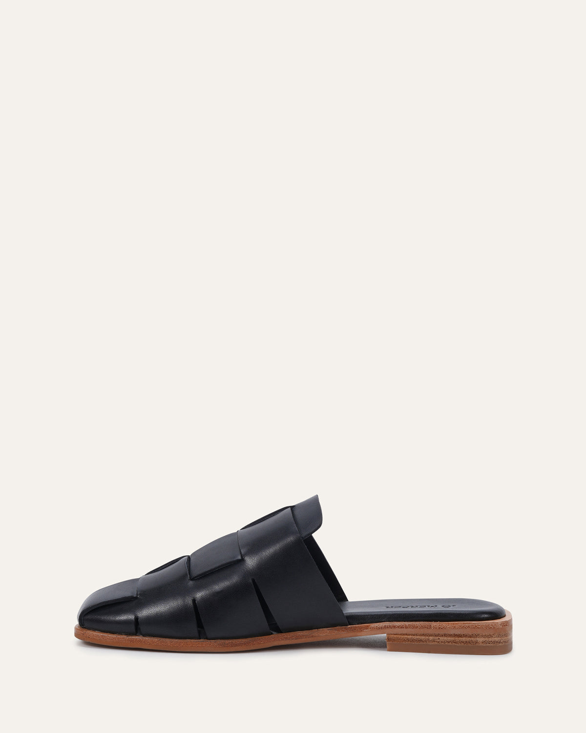 LOPEZ CASUAL SLIDES BLACK LEATHER