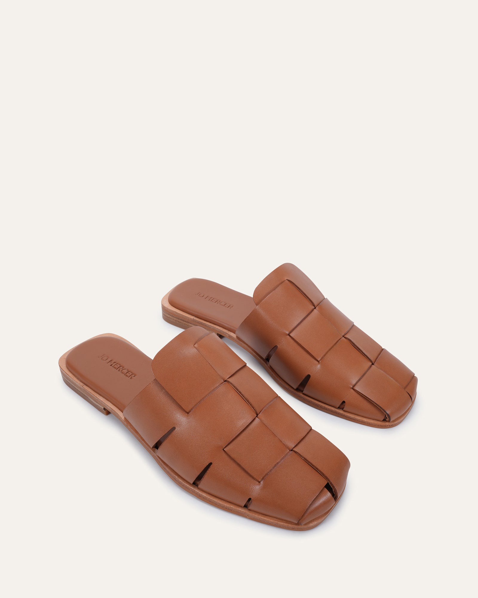 LOPEZ CASUAL SLIDES TUSCAN TAN LEATHER image