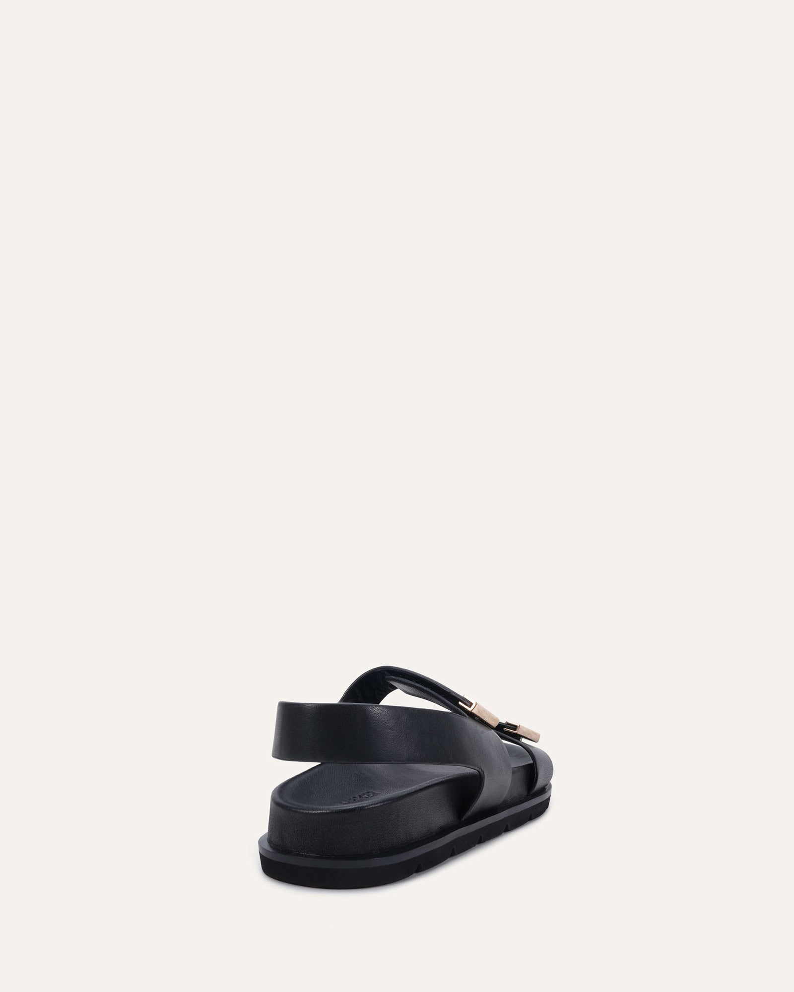 LORENA FLAT SANDALS BLACK LEATHER image