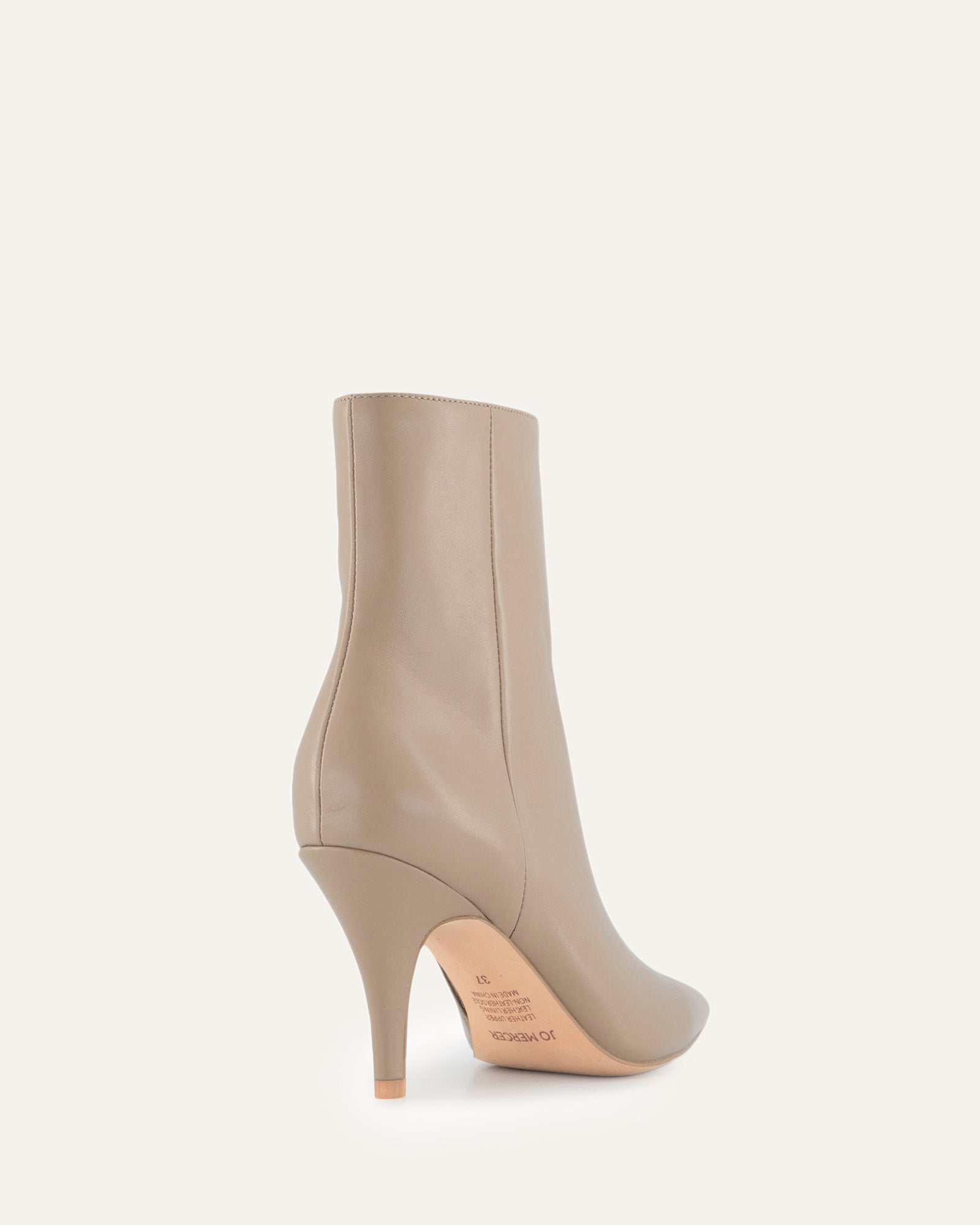 LOTTIE HIGH ANKLE BOOTS TAUPE LEATHER image