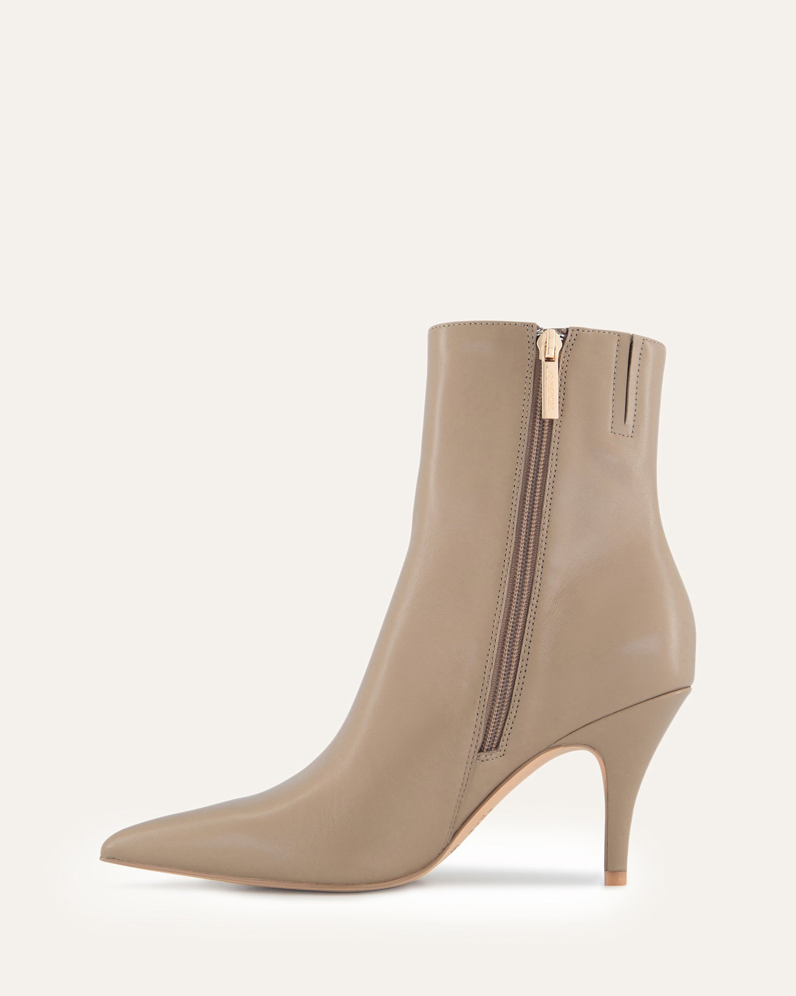 LOTTIE HIGH ANKLE BOOTS TAUPE LEATHER image