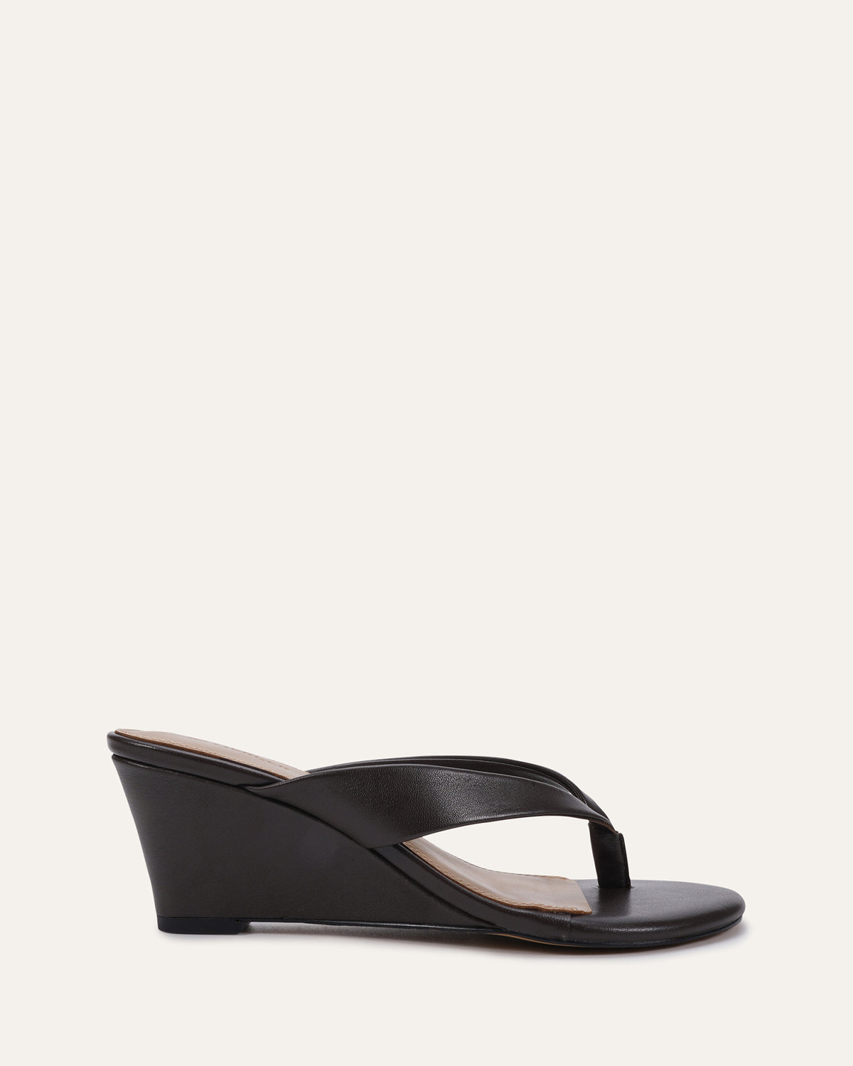 LOU MID WEDGE SANDALS CHOCOLATE LEATHER