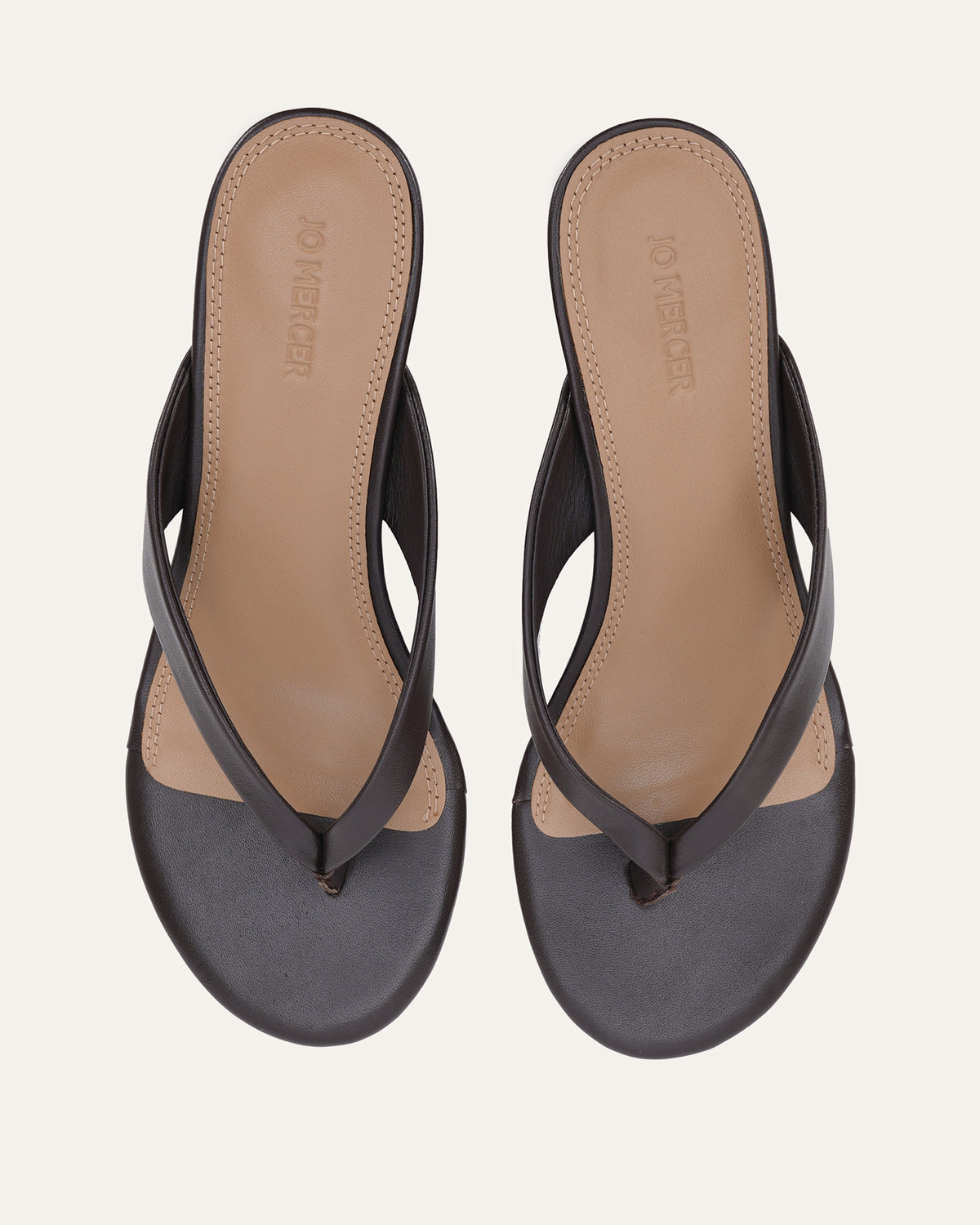 LOU MID WEDGE SANDALS CHOCOLATE LEATHER