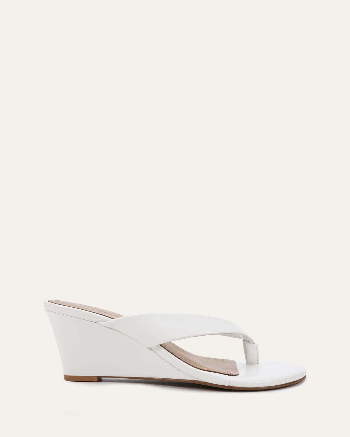LOU MID WEDGE SANDALS WHITE LEATHER