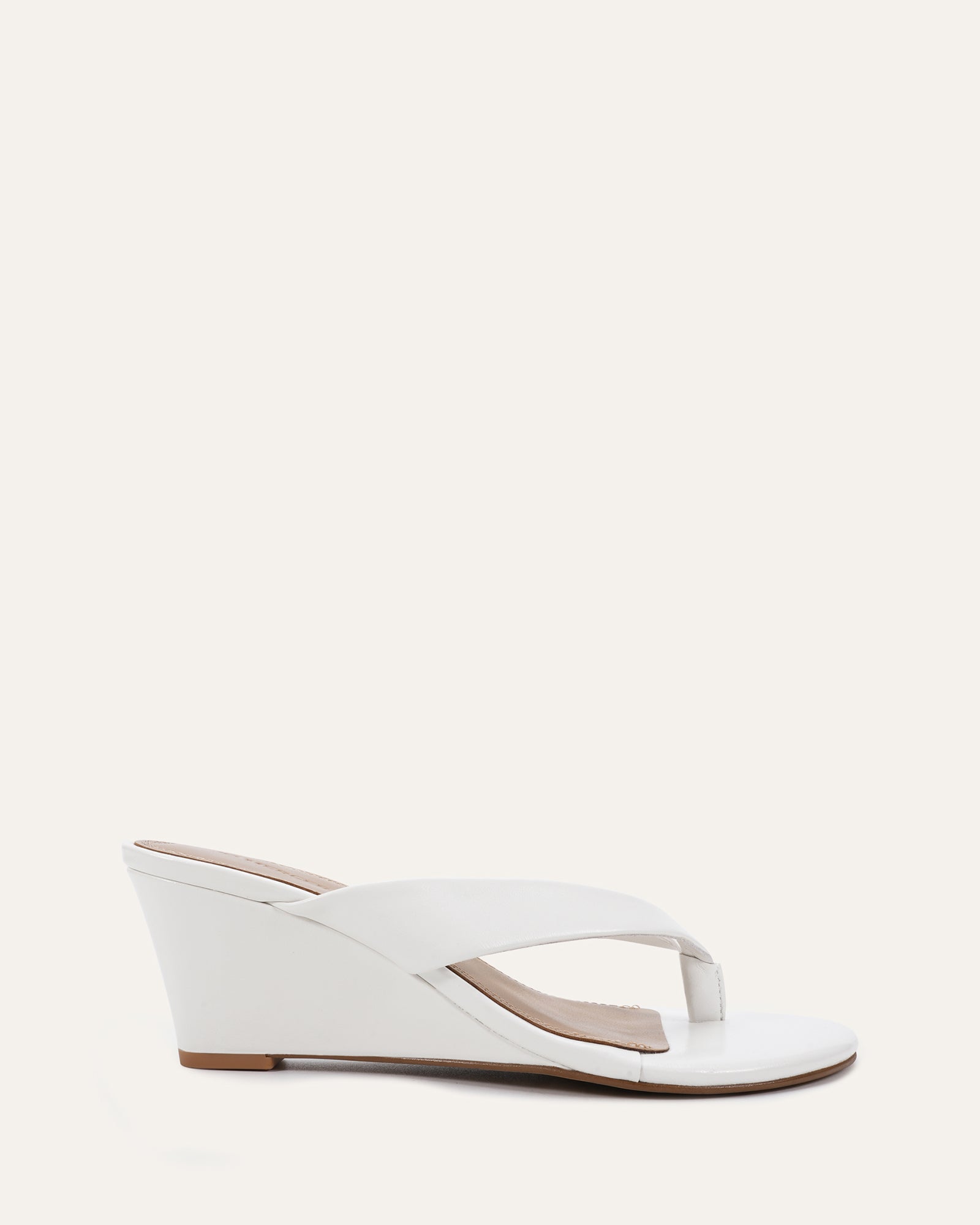 LOU MID WEDGE SANDALS WHITE LEATHER