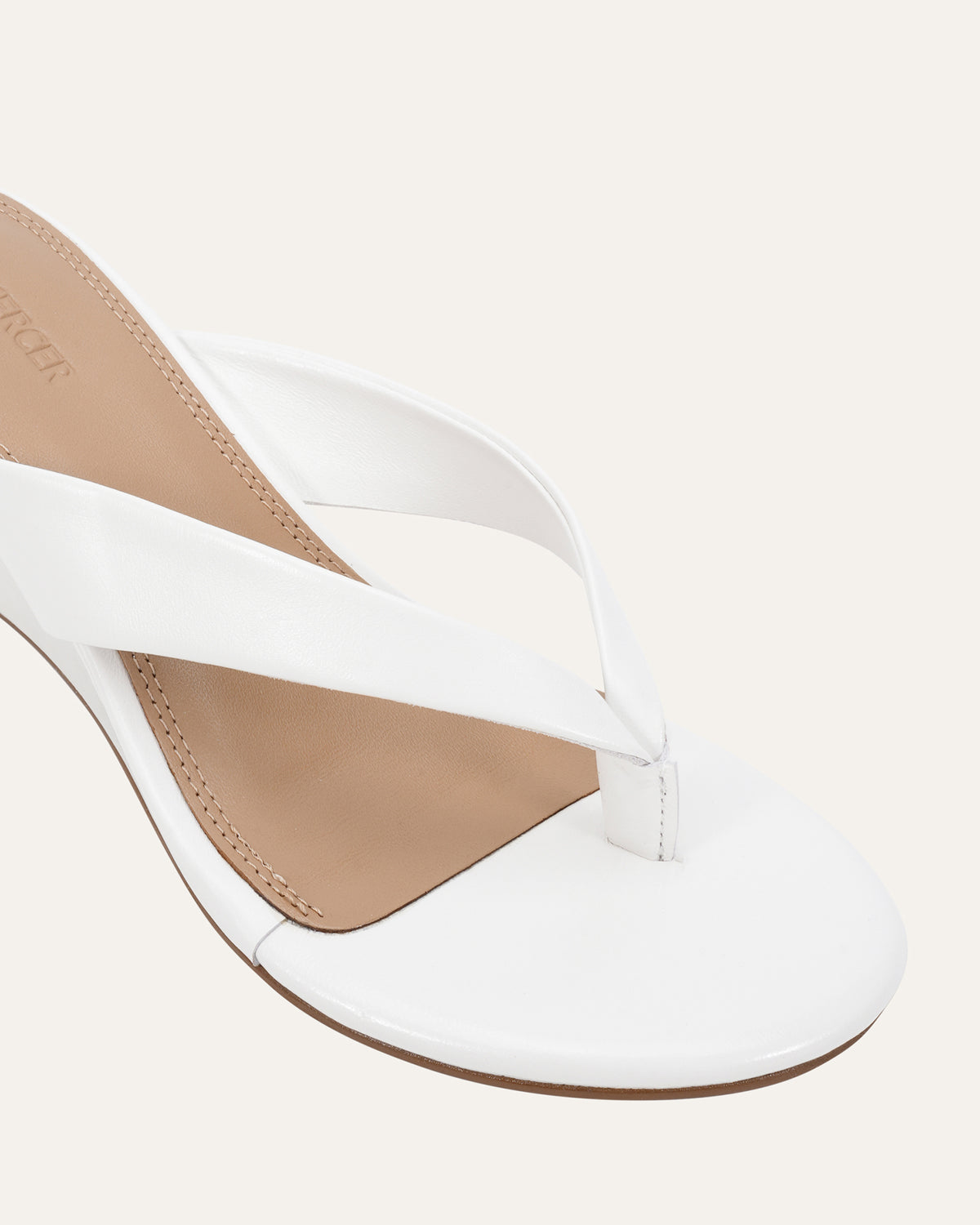 LOU MID WEDGE SANDALS WHITE LEATHER