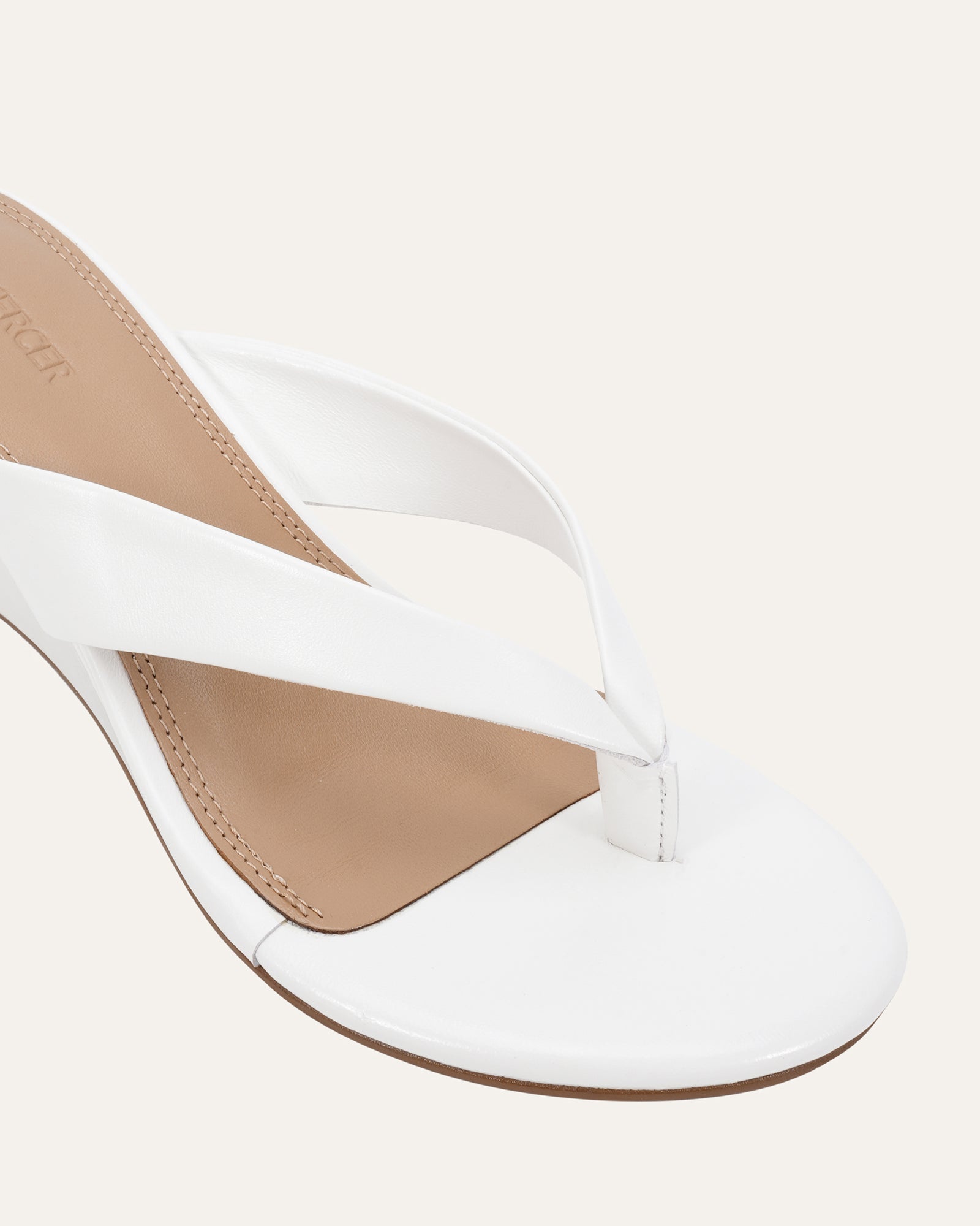 LOU MID WEDGE SANDALS WHITE LEATHER image