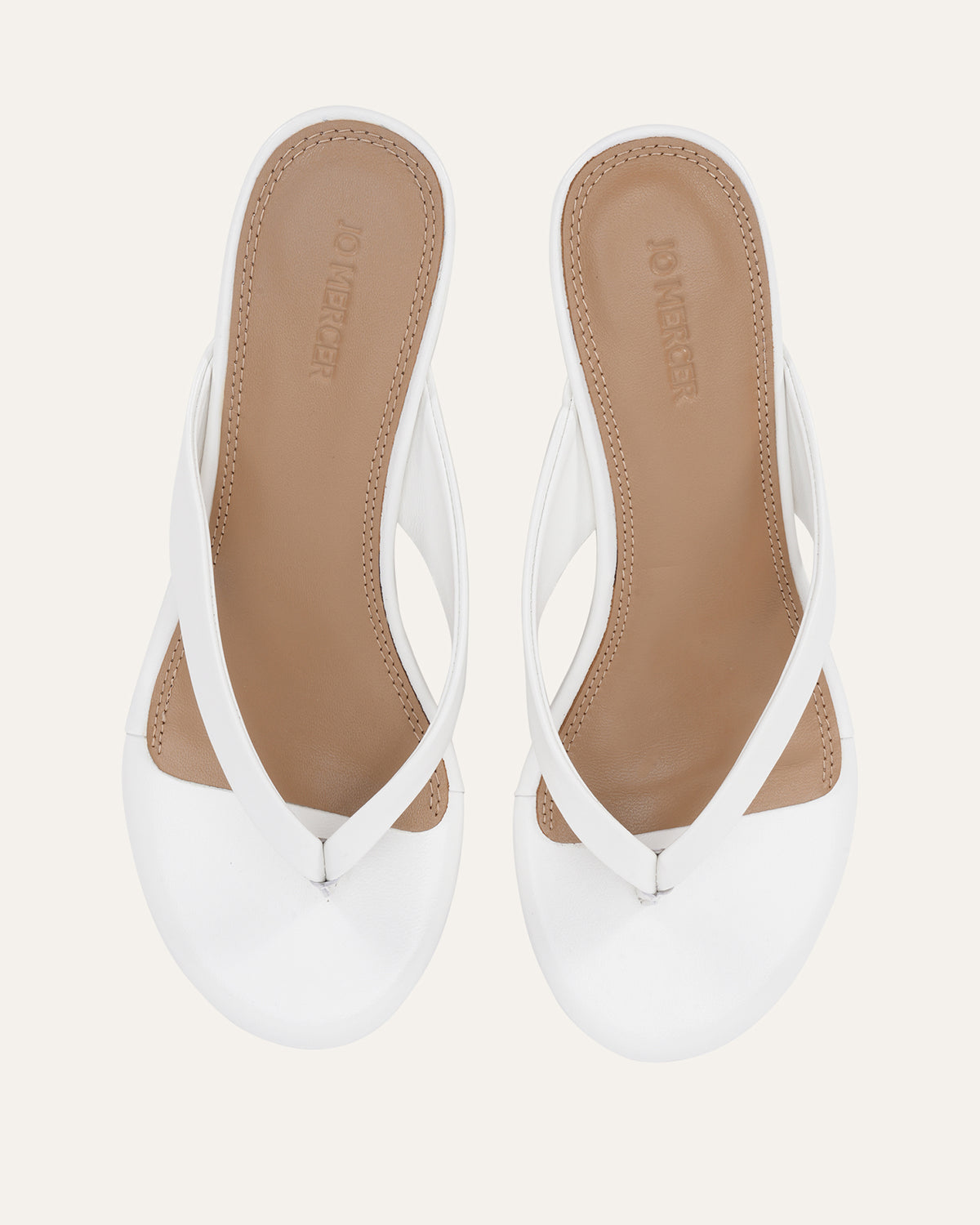 LOU MID WEDGE SANDALS WHITE LEATHER
