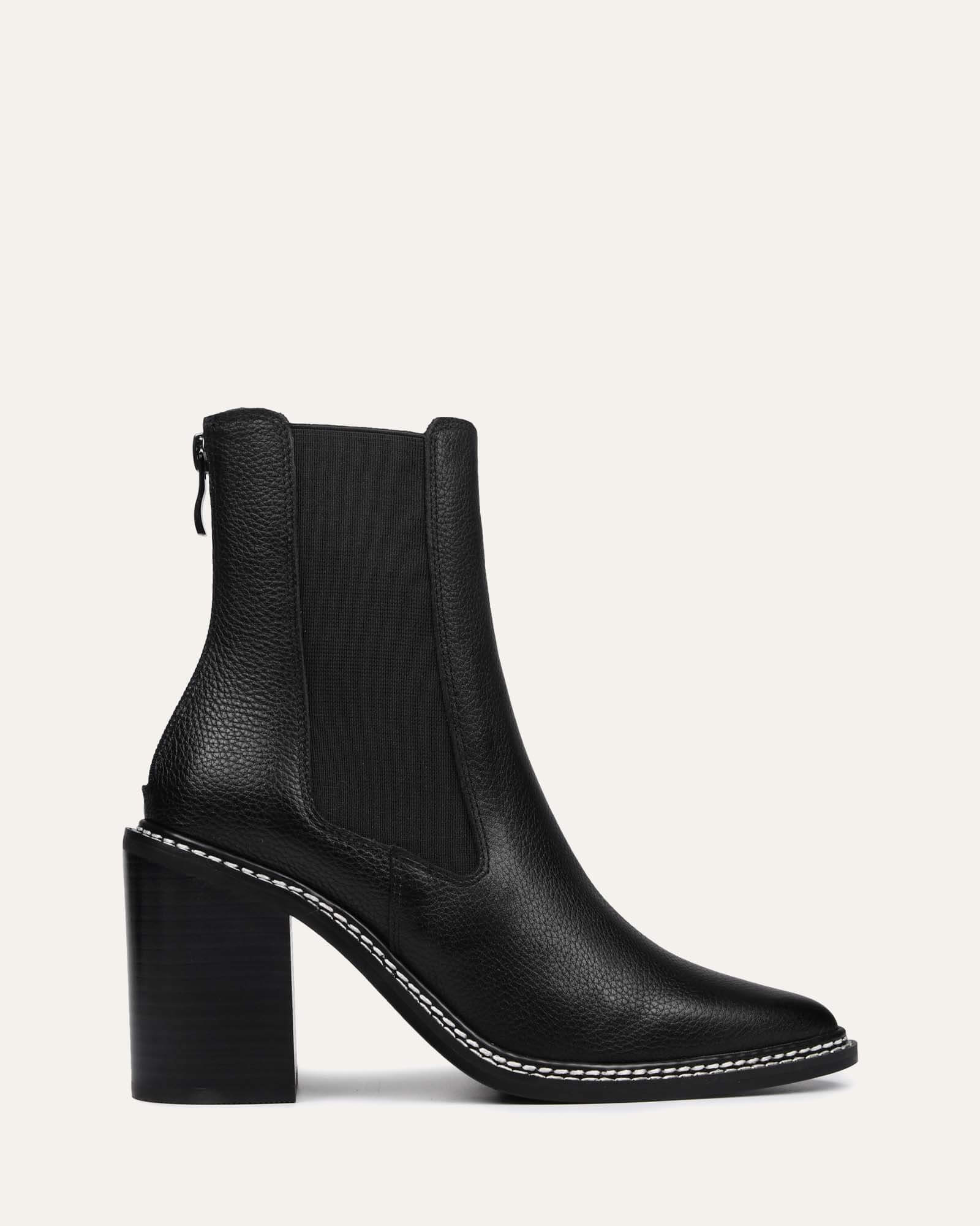 Jo Mercer Pointed Toe Black Bootie Jo Mercer Black Calf Boots Low