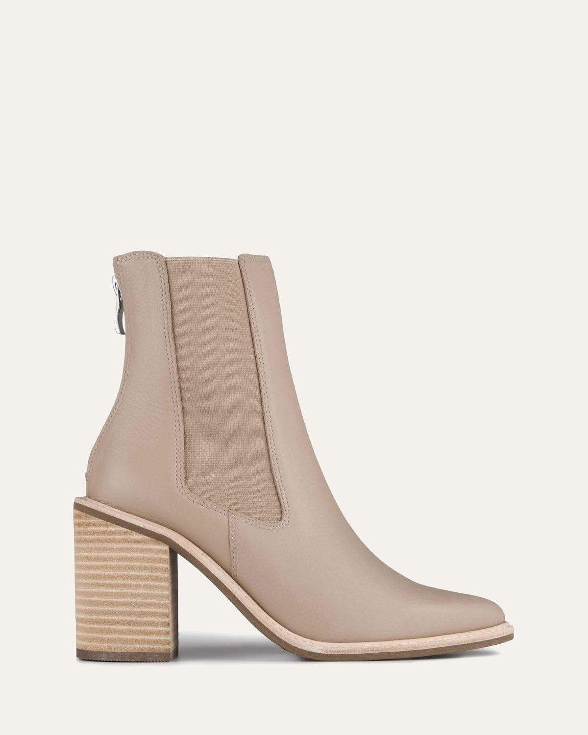 LUXE HIGH ANKLE BOOTS TAUPE LEATHER