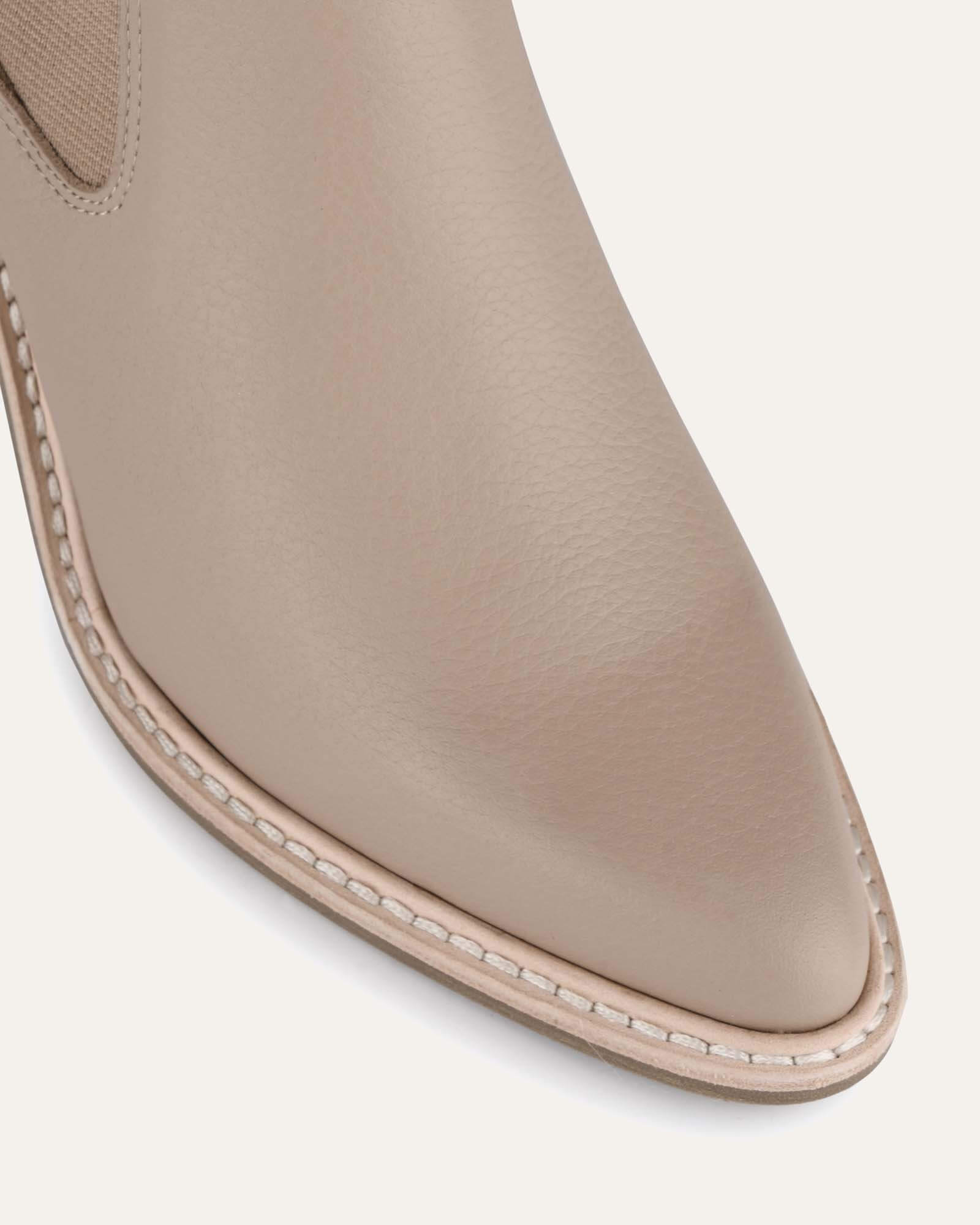 LUXE HIGH ANKLE BOOTS TAUPE LEATHER image